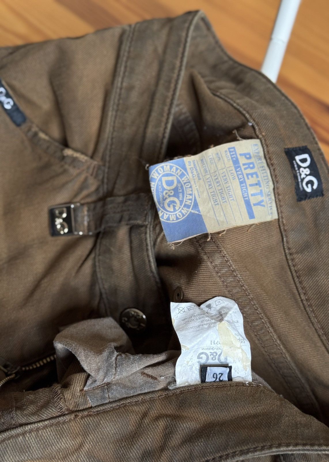Dolce & Gabbana Dolce Gabbana Jeans 26 Brown Polyester Stretch Pants Vintage Size 26" / US 2 / IT 38 - 15 Thumbnail