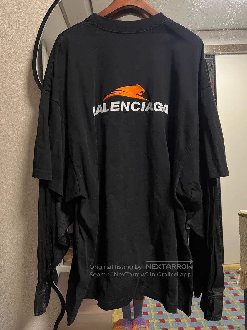 Balenciaga Balenciaga Black Logo Embroidered Fake Two-Piece Long Slee Size US XS / EU 42 / 0 - 2 Thumbnail