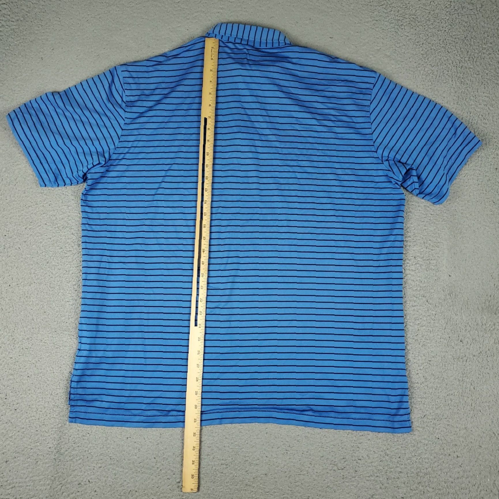 Peter Millar Peter Millar Polo Shirt Mens XL Blue Striped Short Sleeve Polo Button Front Logo Classic Preppy Golf Casual Shirt Size US XL / EU 56 / 4 - 4 Thumbnail