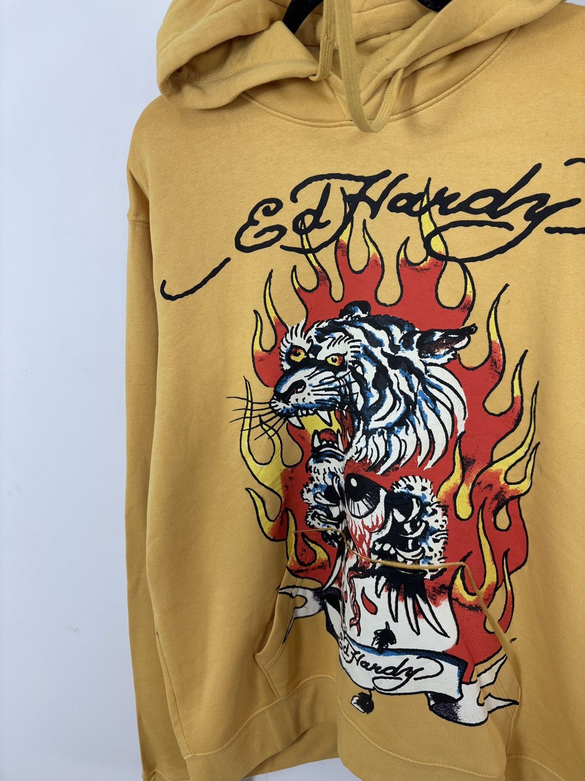 Christian Audigier Ed Hardy NWT Men’s Y2K Mustard Yellow Fire Tiger Logo Hoodie Size US XL / EU 56 / 4 - 5 Thumbnail