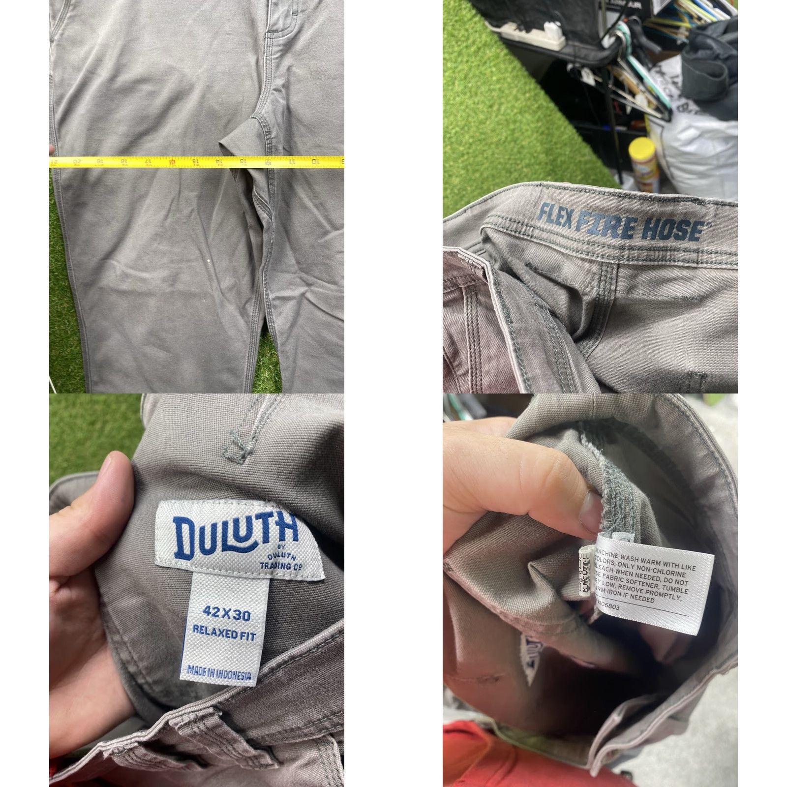 Vintage Duluth Mens Pants 42x30 Flex Fire Hose Carpenter Straight Leg Beige Canvas Workwear 5-Pocket Relaxed Fit Vintage No Size US 42 / EU 58 - 8 Thumbnail