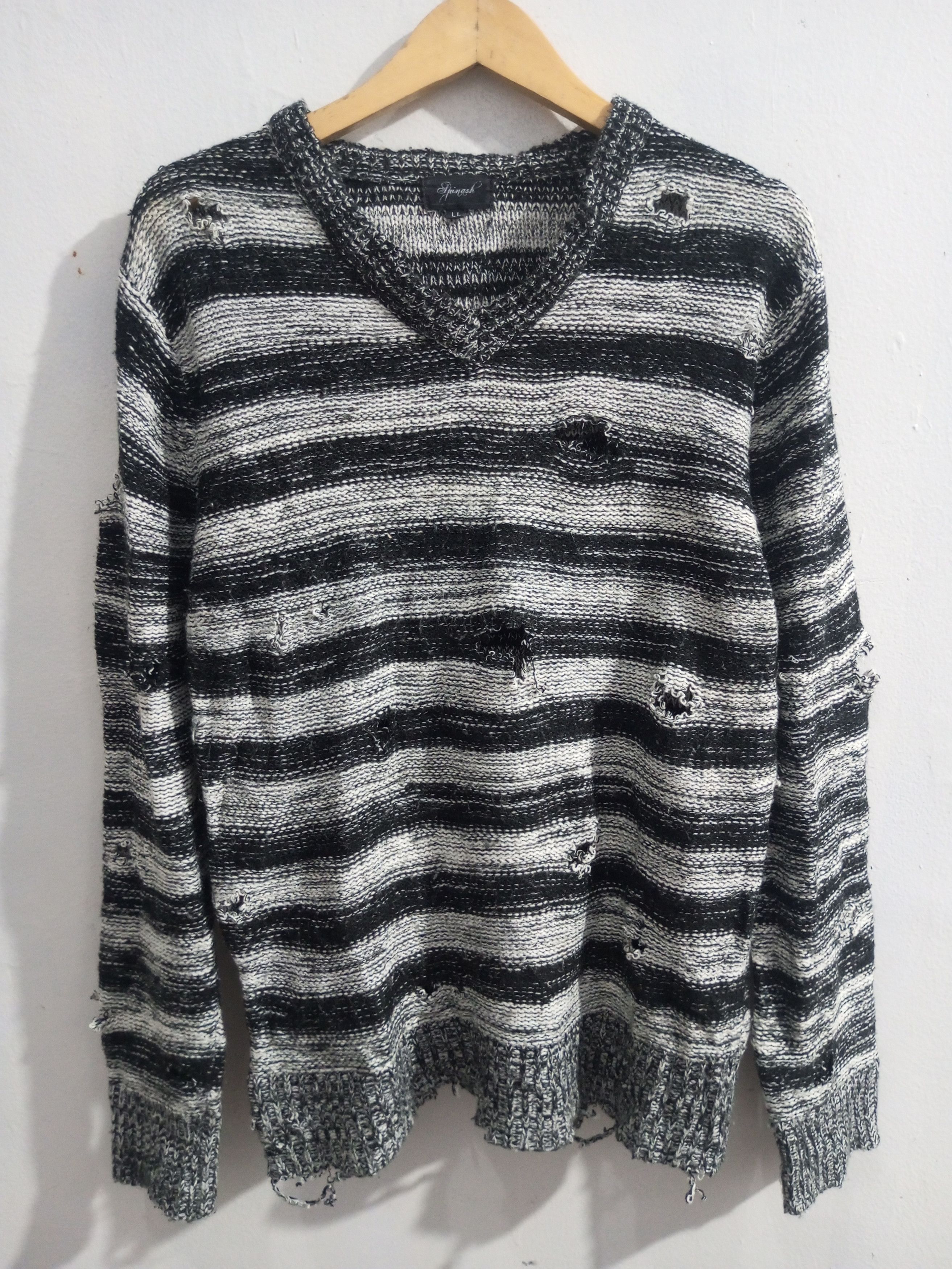 Other Vintage spinash striped distressed knitwear Size US L / EU 52-54 / 3 - 1 Thumbnail