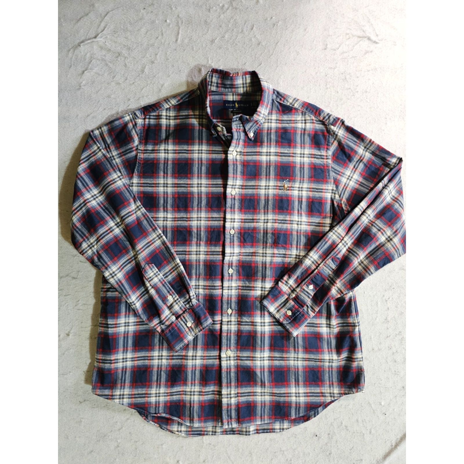 Ralph Lauren Polo Ralph Lauren Shirt Button-Up Oxford Classic Blue Red Check Mens Sz XL Size US XL / EU 56 / 4 - 2 Thumbnail