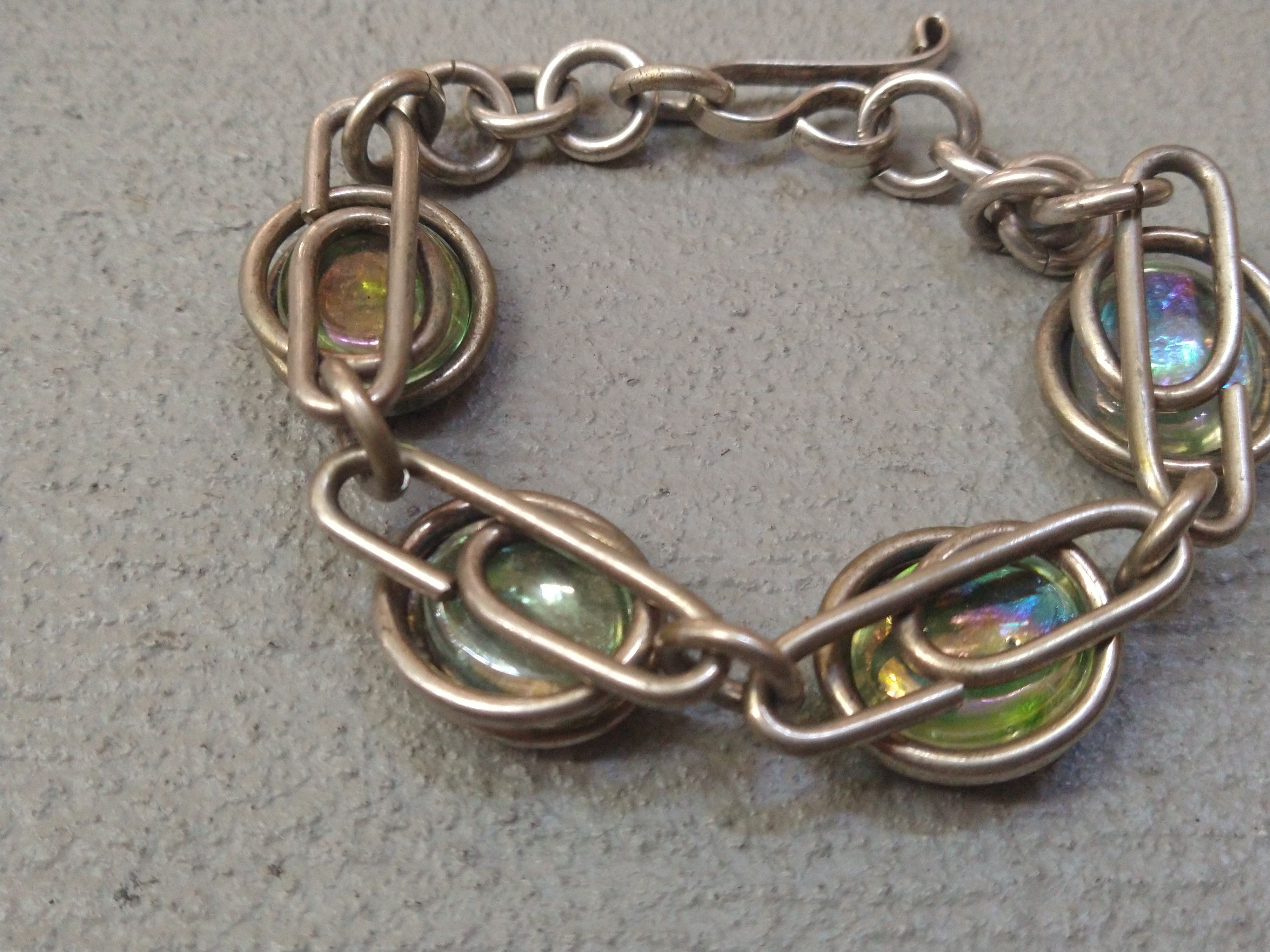 Jewelry × Vintage Vintage Sterling Silver Bracelet 8.25" Marble Modern Size ONE SIZE - 9 Thumbnail