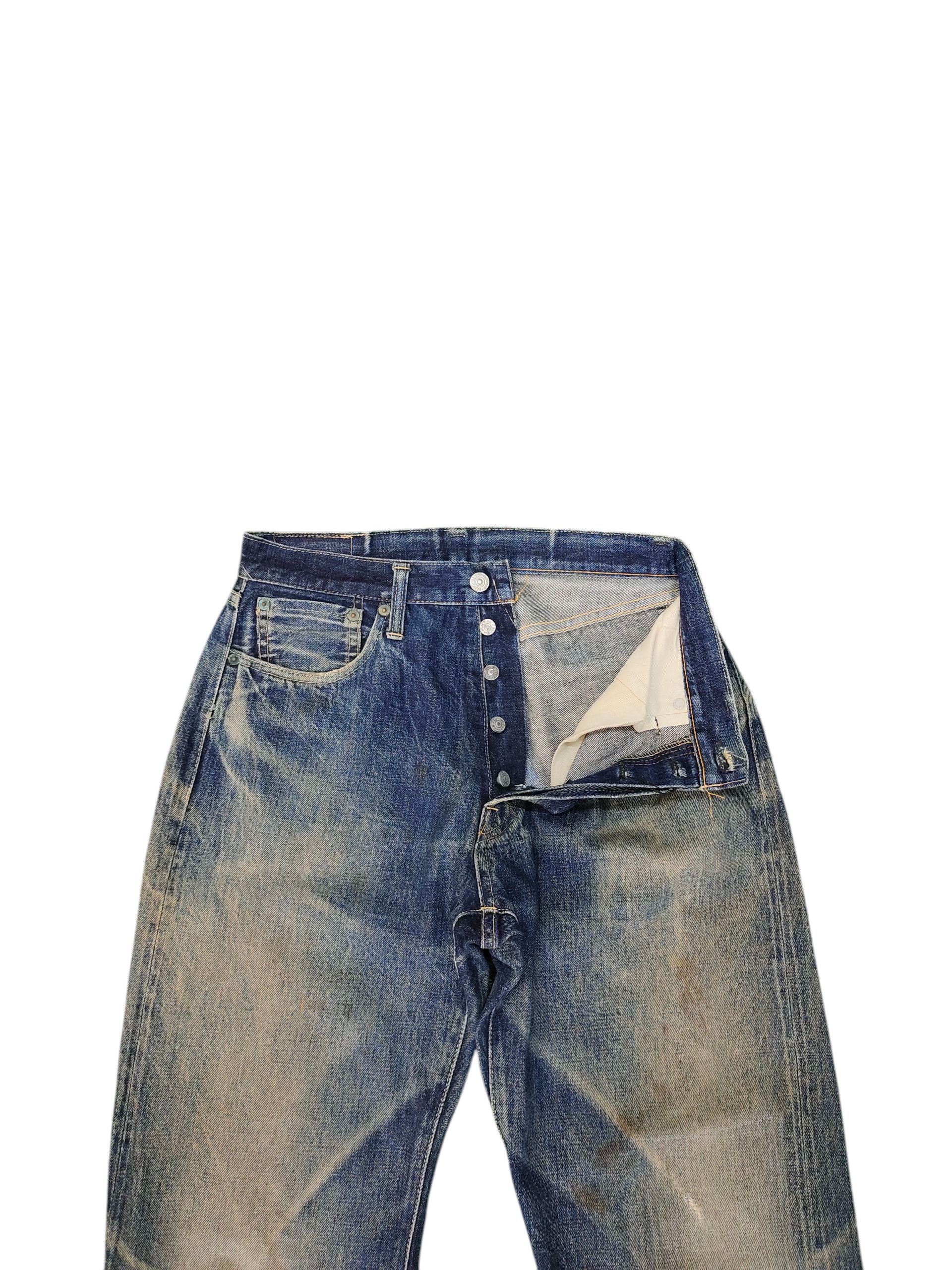 Denime Vintage 90s Denime Selvedge Rusty Clawmark Distress Jeans Size US 30 / EU 46 - 6 Thumbnail