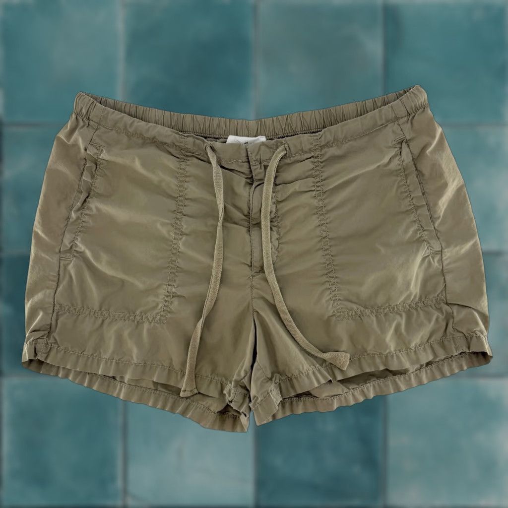 Lou & Grey Lou & Grey Womens Lightweight 100% Cotton Khaki Drawstring Elastic Waist Sz M Shorts Size ONE SIZE - 1 Thumbnail