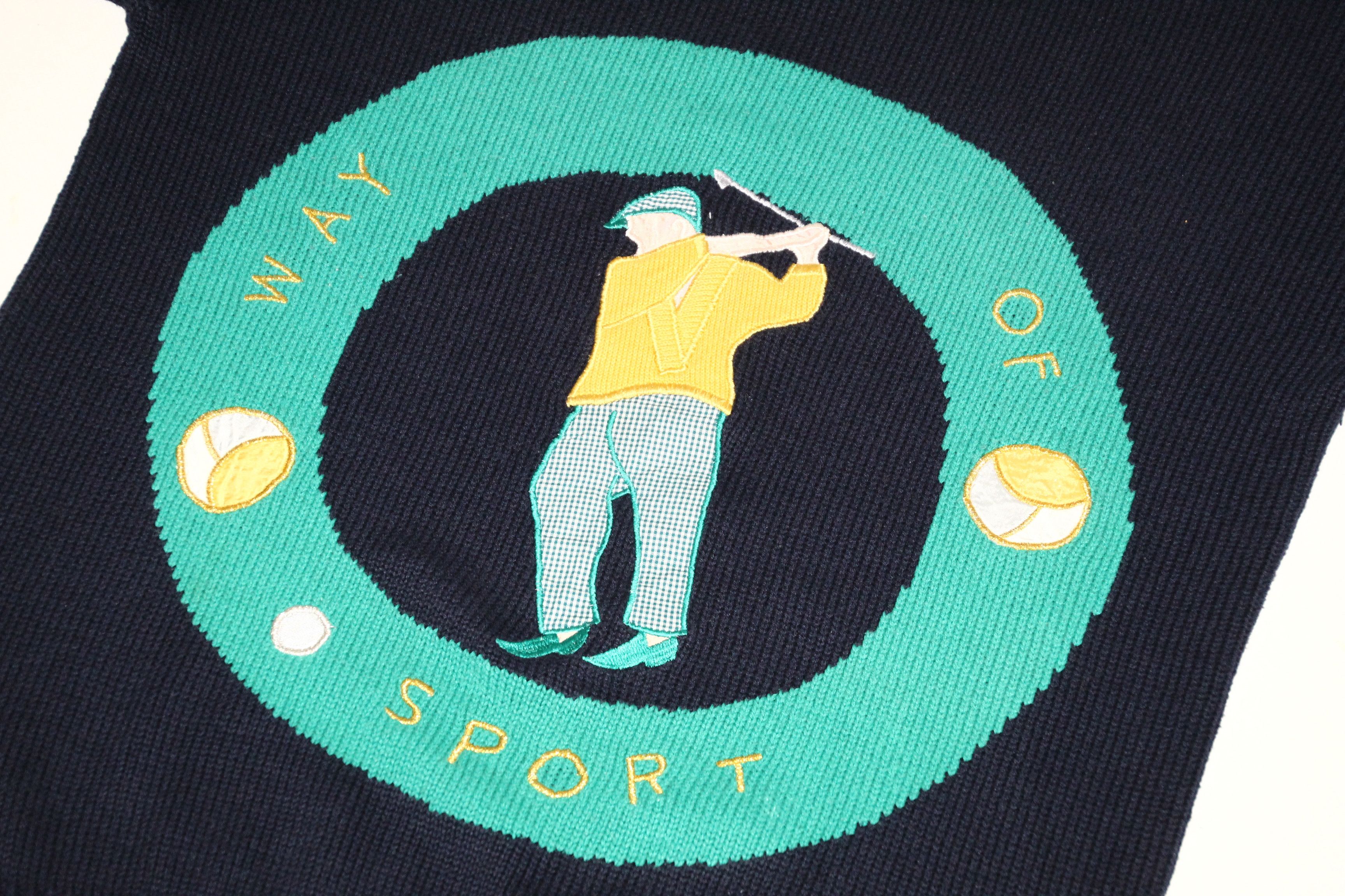 Homespun Knitwear 90s Frapp Way of Sport Royal Golfman Embroidery Knitwear Size US L / EU 52-54 / 3 - 2 Thumbnail