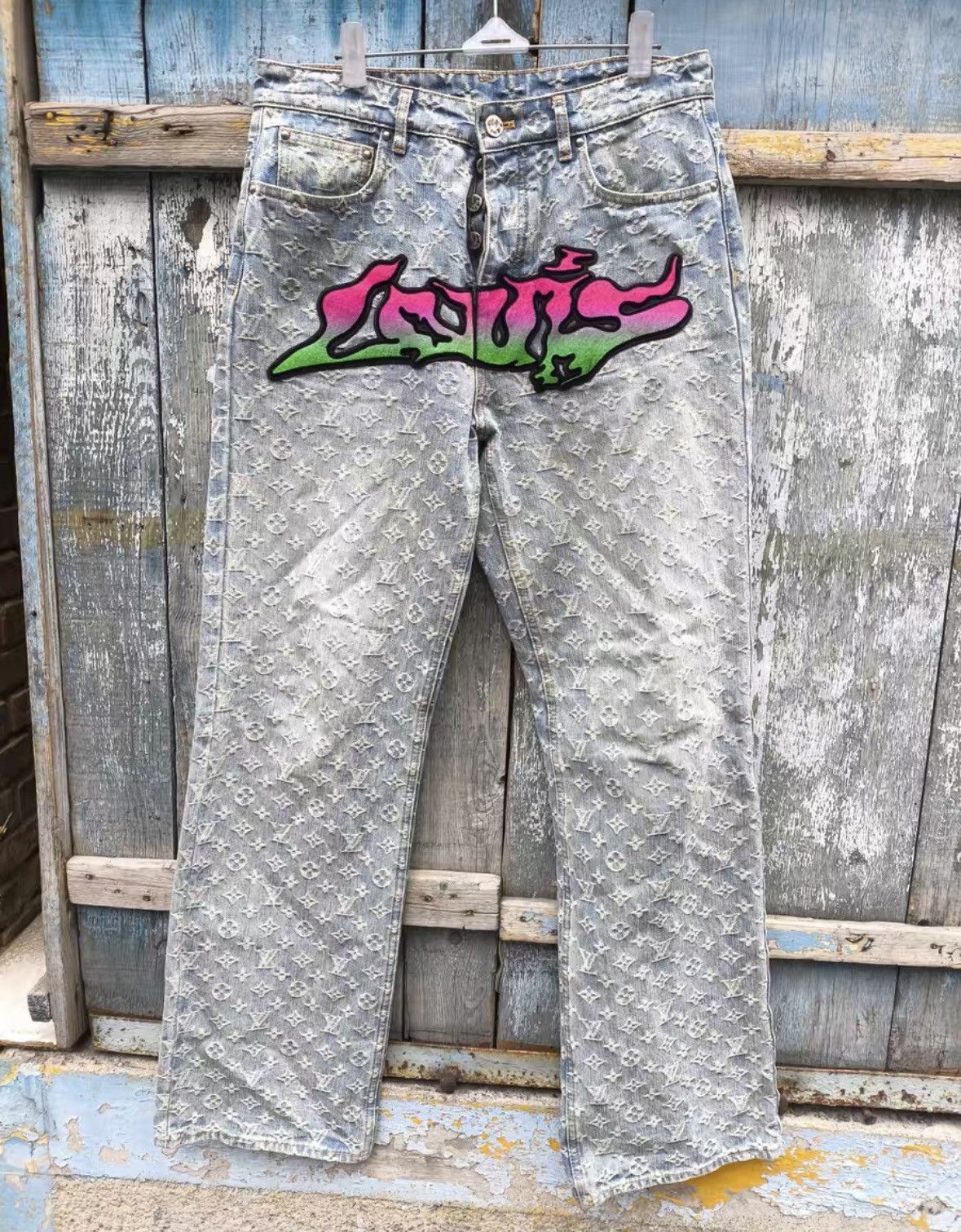 Louis Vuitton Louis Vuitton Graffiti Printed Denim Pants. Size US 32 / EU 48 - 1 Thumbnail