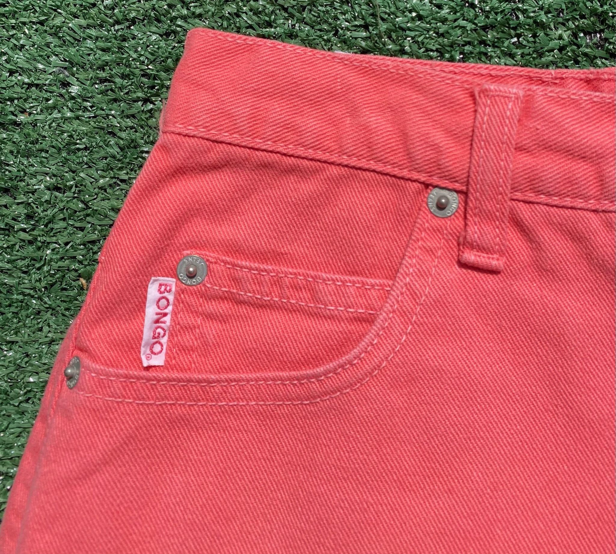 Vintage 90’s Bongo Button Fly Pink Denim Jean Shorts 25” Waist Size 25" / US 0 / IT 36 - 3 Thumbnail