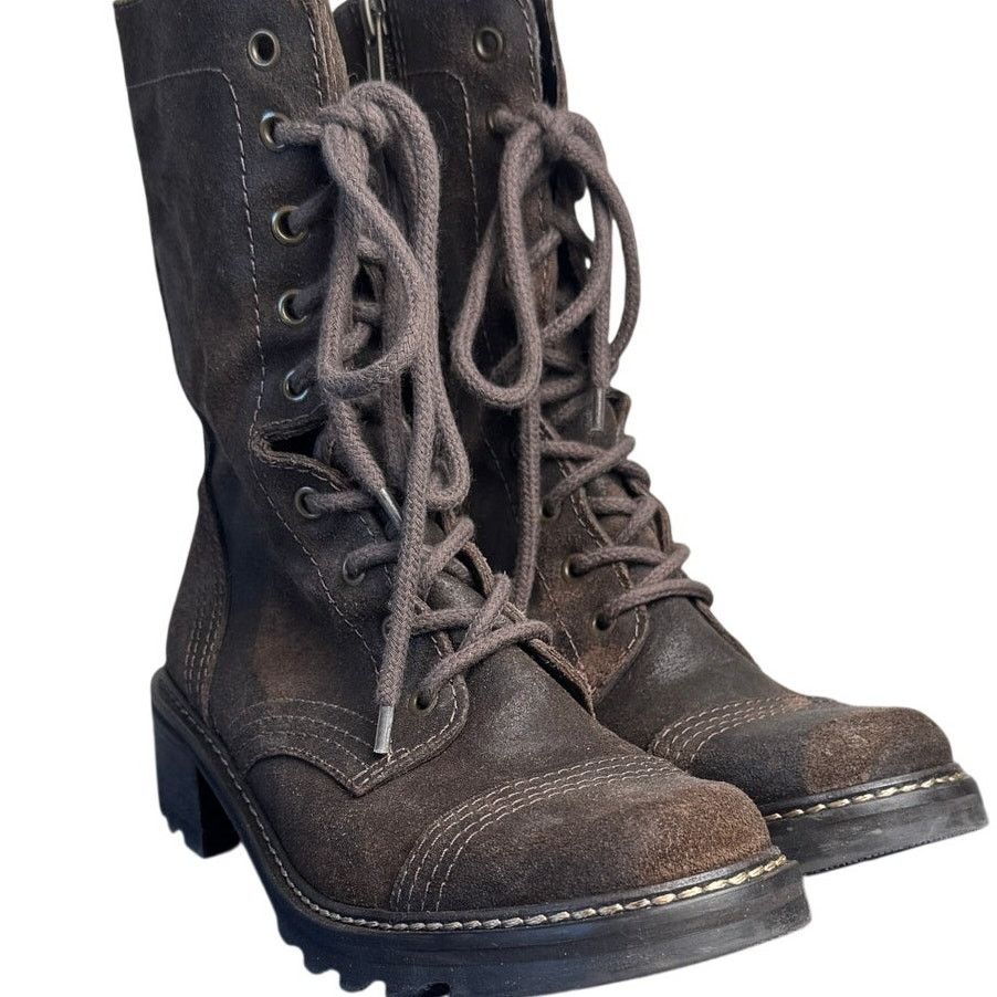 Donald Pliner × Other Donald J Pliner Brown Leather Lace Up Zip Boots - 8.5M Size US 8.5 / IT 38.5 - 1 Thumbnail