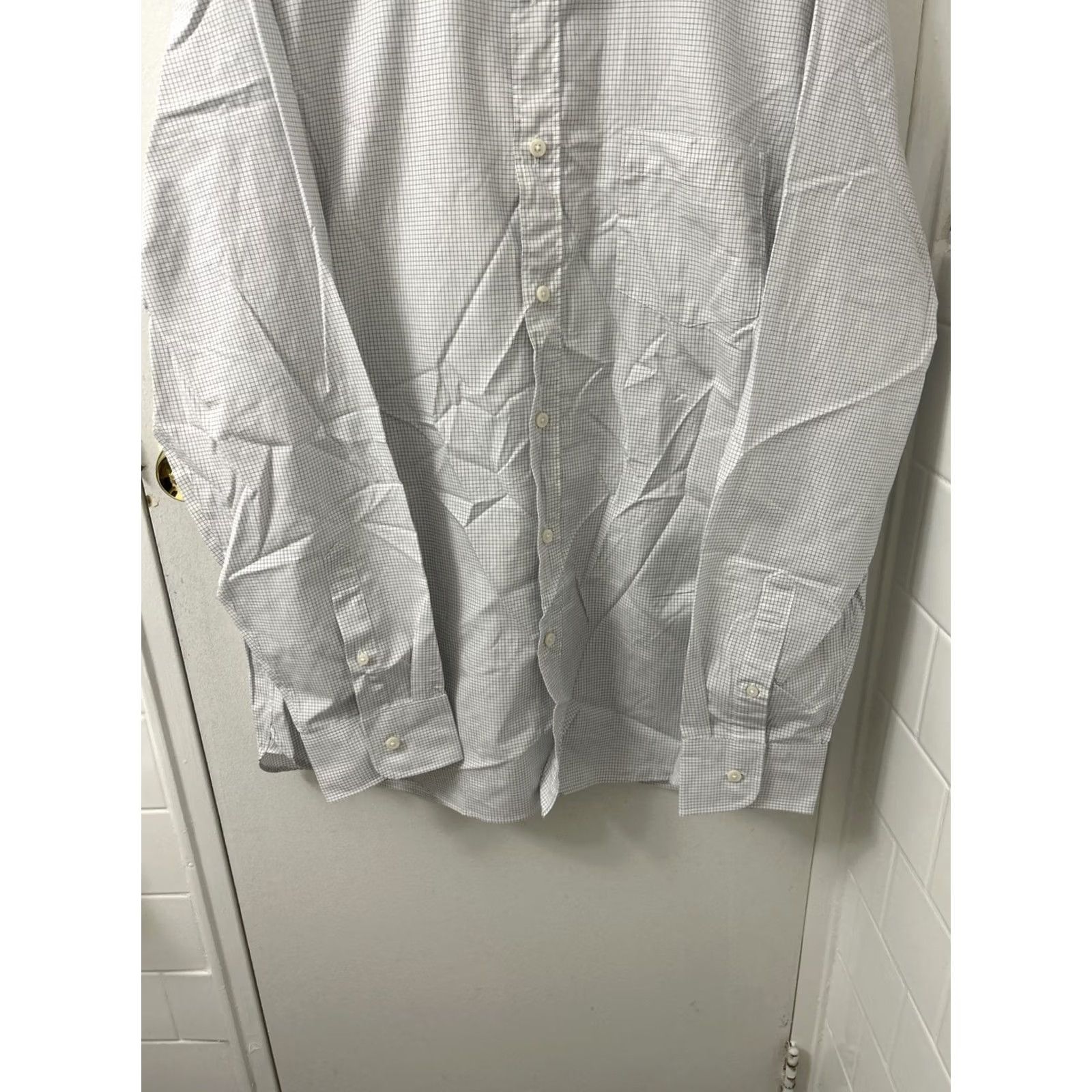 J.Crew J.CREW Thompson Shirt Mens XL White Plaid Button-Up L/S Shirt, Casual Cotton, Regular Fit Size US XL / EU 56 / 4 - 3 Thumbnail