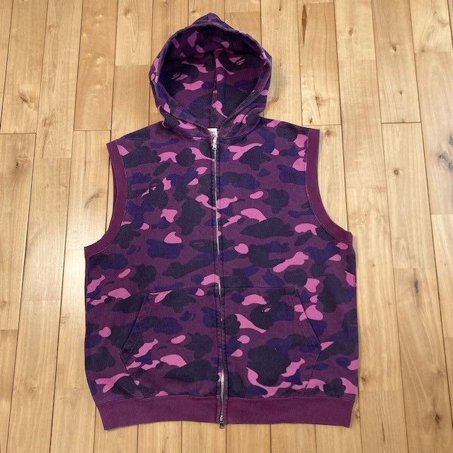 Bape BAPE Sweat zip hoodie vest purple camo a bathing ape NIGO Size US L / EU 52-54 / 3 - 1 Thumbnail