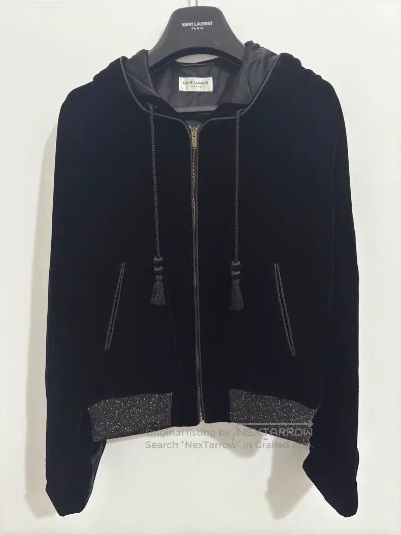 Saint Laurent Paris Saint Laurent Paris Black Velvet Wizard Hooded Jacket i Size US S / EU 44-46 / 1 - 1 Thumbnail