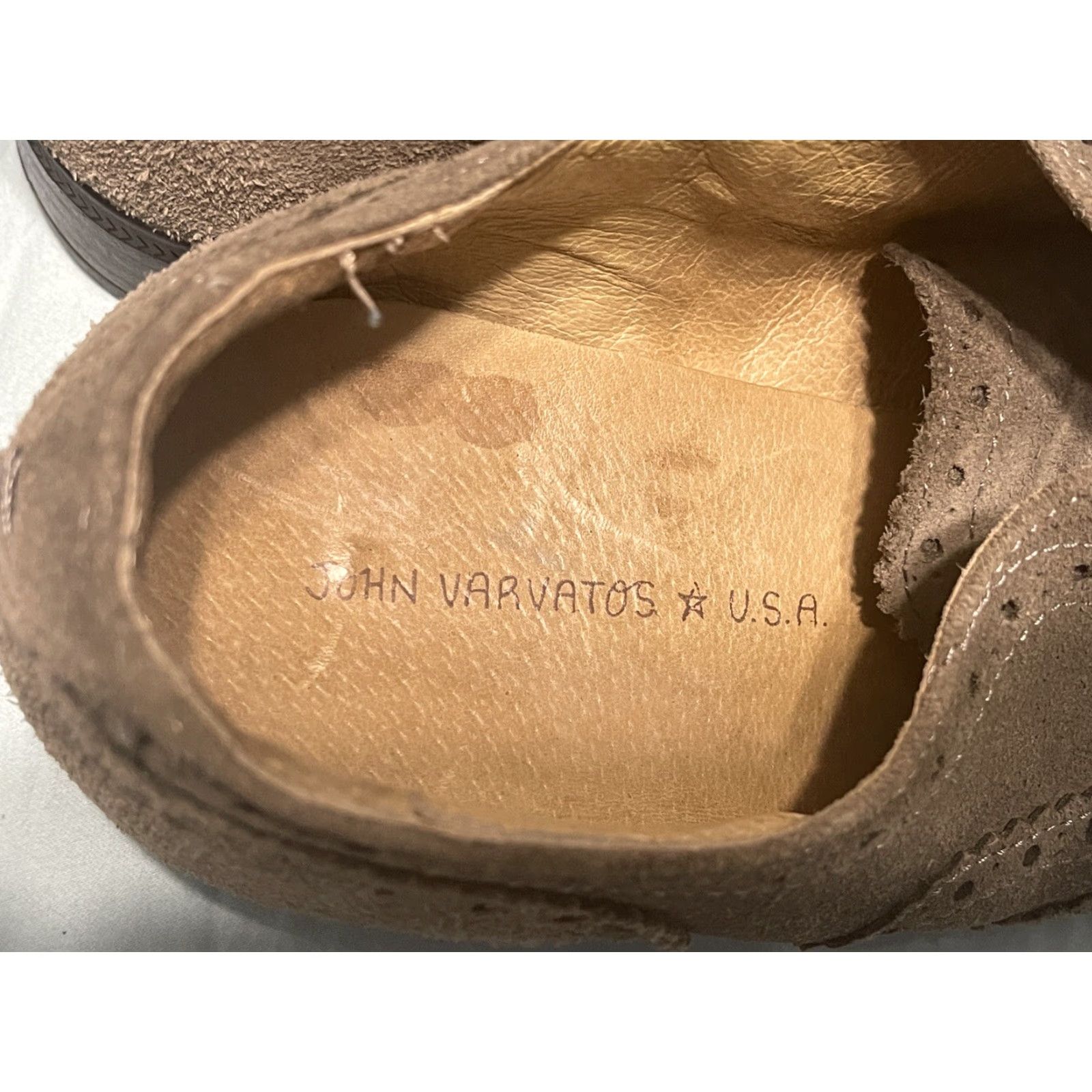 John Varvatos John Varvatos USA Gray Suede Casual Wingtip Derby Oxford Mens 11 M Size US 11 / EU 44 - 5 Thumbnail