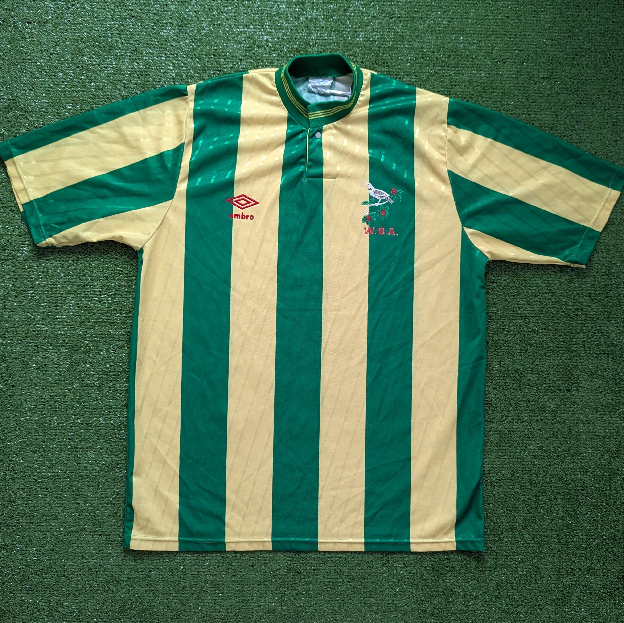 WEST BROMWICH ALBION 1988/1989 AWAY FOOTBALL SHIRT UMBRO