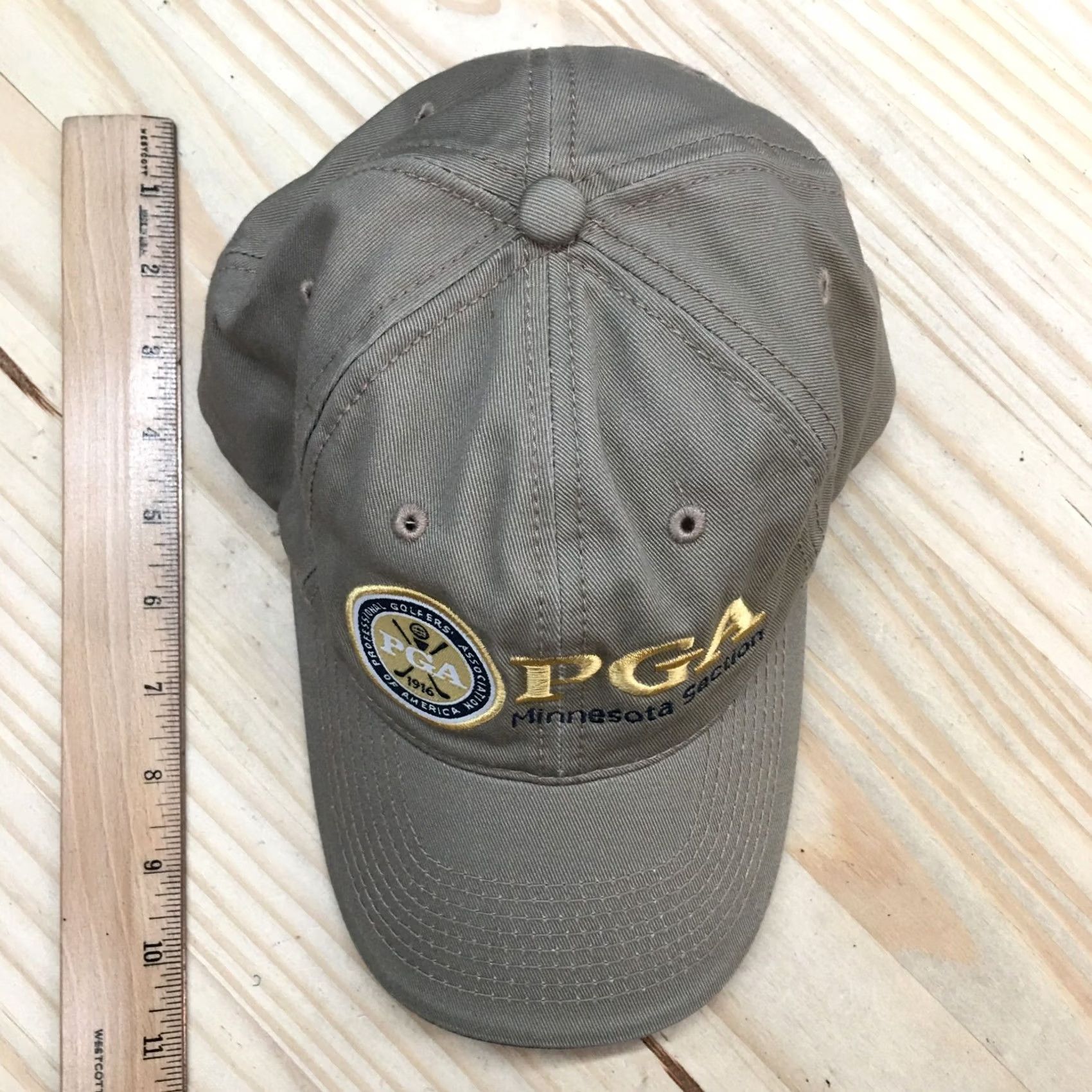 Vintage PGA Minnesota Section Baseball Cap Hat Mens OS Beige Adjustable Embroidered Size ONE SIZE - 3 Thumbnail