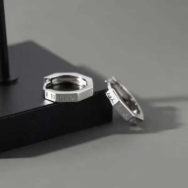 Other Pure Titanium Hoop Huggie Earrings Round/Hexagon Earring Size ONE SIZE - 3 Thumbnail