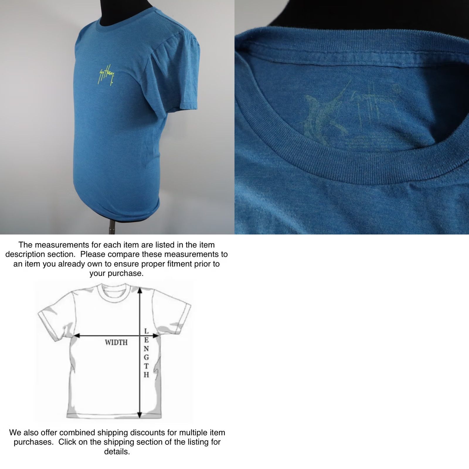 Guy Harvey Guy Harvey T-Shirt Mens Small Crew Neck Tee Blue Short Sleeve Sport Fishing Shirt Mens Small Blue Logo 90s? Size US S / EU 44-46 / 1 - 8 Thumbnail