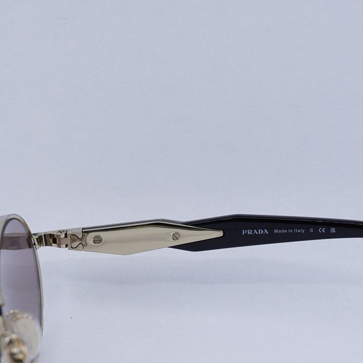 Prada Prada PR65ZS ZVN20I Sunglasses Pale Gold Oval Frame Size ONE SIZE - 6 Thumbnail
