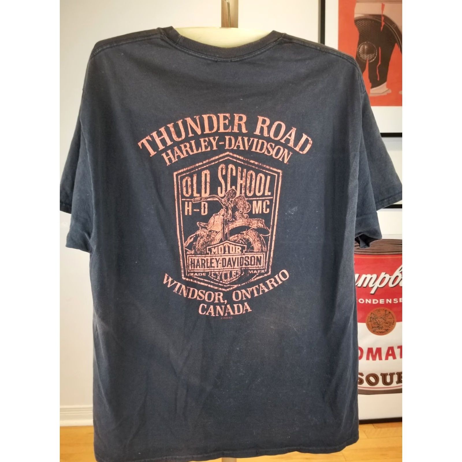 Harley Davidson VINTAGE Harley-Davidson OLD SCHOOL HD MC SUN FADED BLACK COTTON T-SHIRT XL Men Size US XL / EU 56 / 4 - 7 Thumbnail