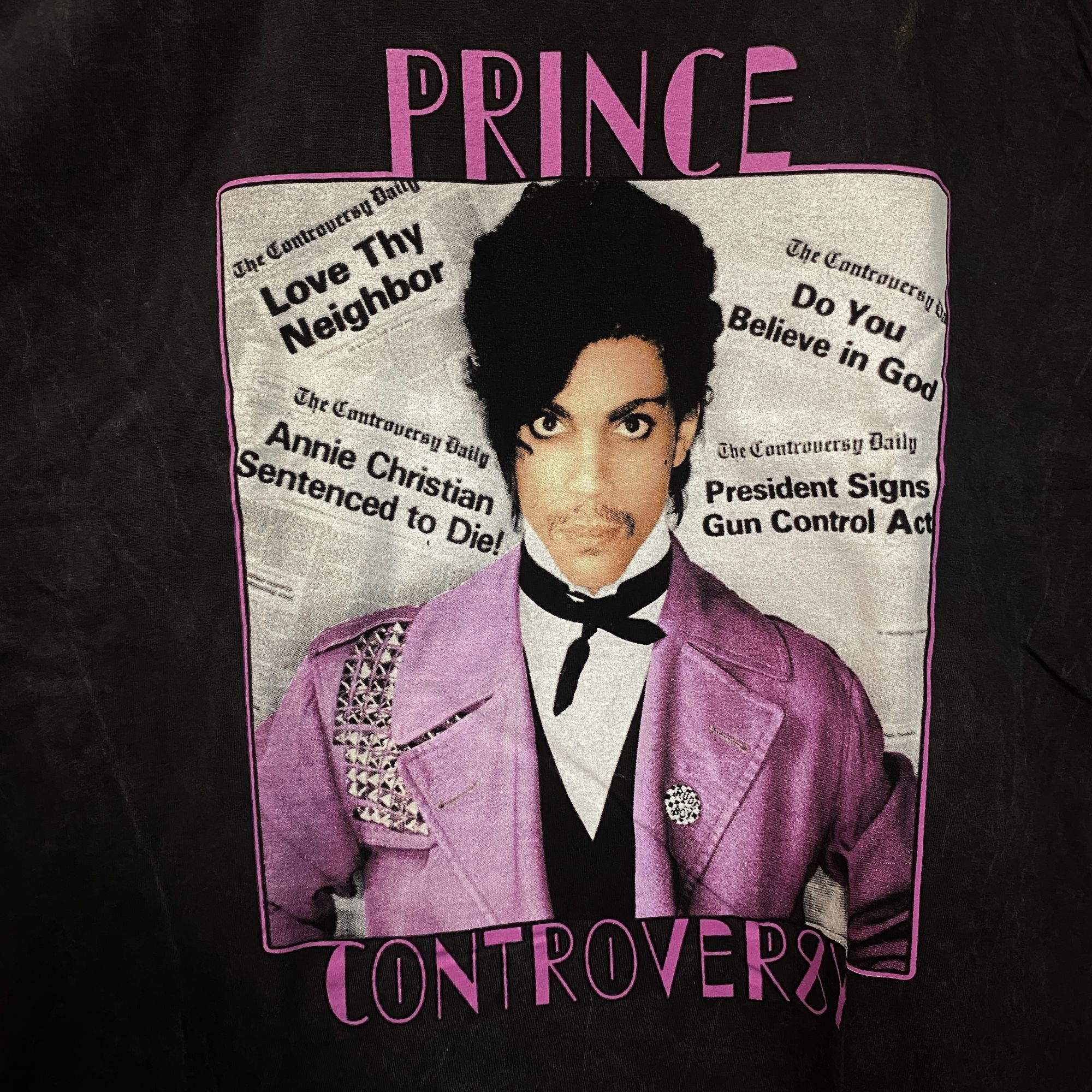 Prince Prince Controversy Washed Acid-Wash Graphic T-Shirt XL Size US XL / EU 56 / 4 - 2 Thumbnail