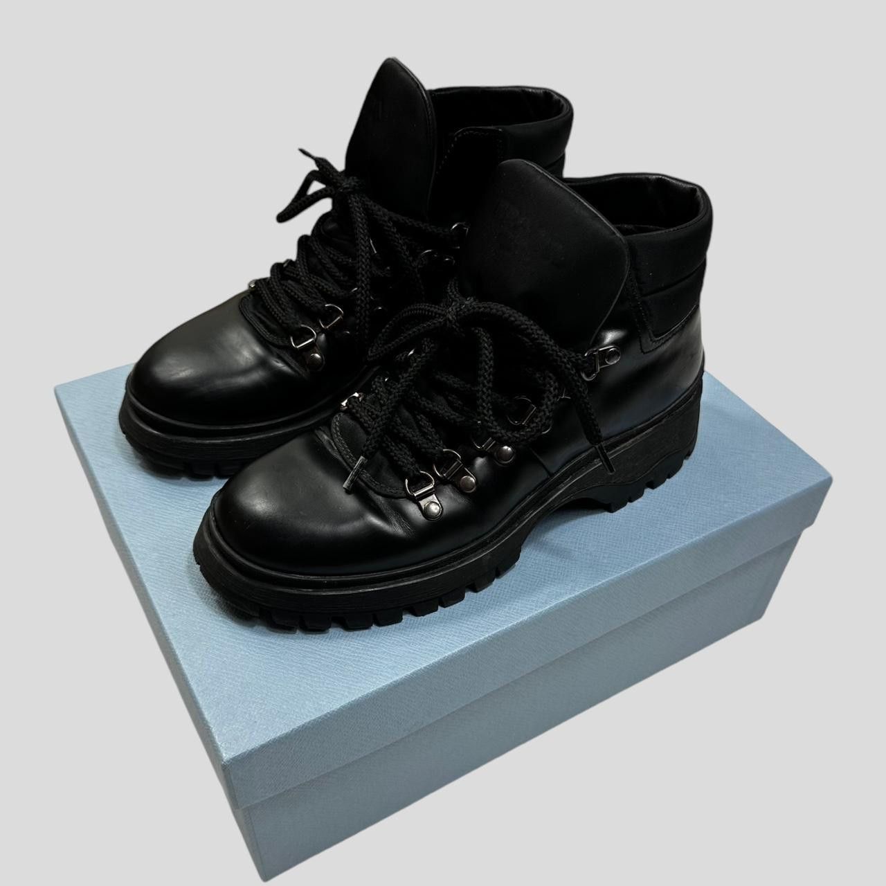 Prada Prada Milano 90’s Leather + Nylon Combat Boots - UK4 Size US 6.5 / IT 36.5 - 5 Thumbnail