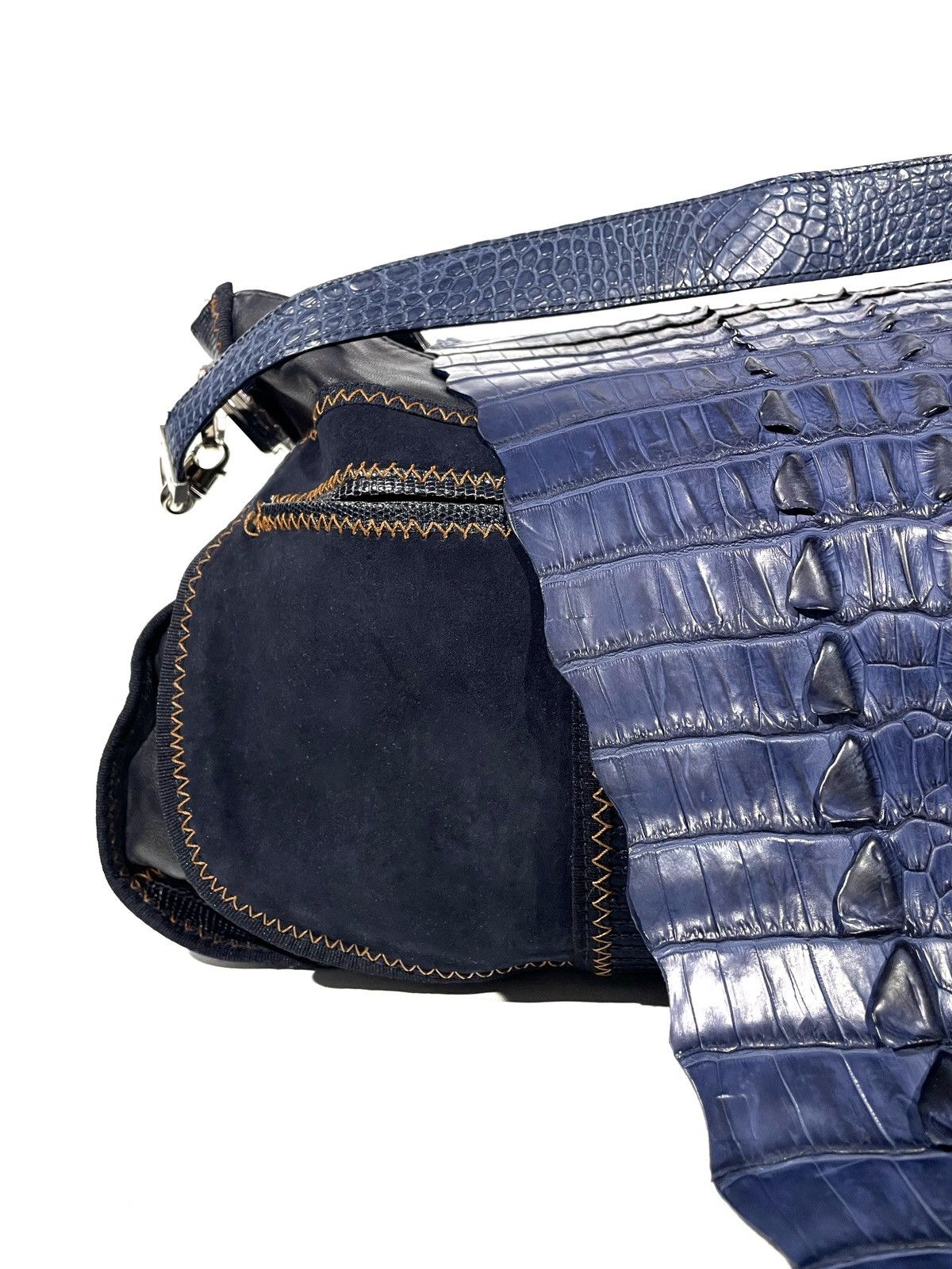 Gianfranco Ferre Gianfranco Ferre Blue Shoulder Limited Bag Crocodile Leather Size ONE SIZE - 4 Thumbnail