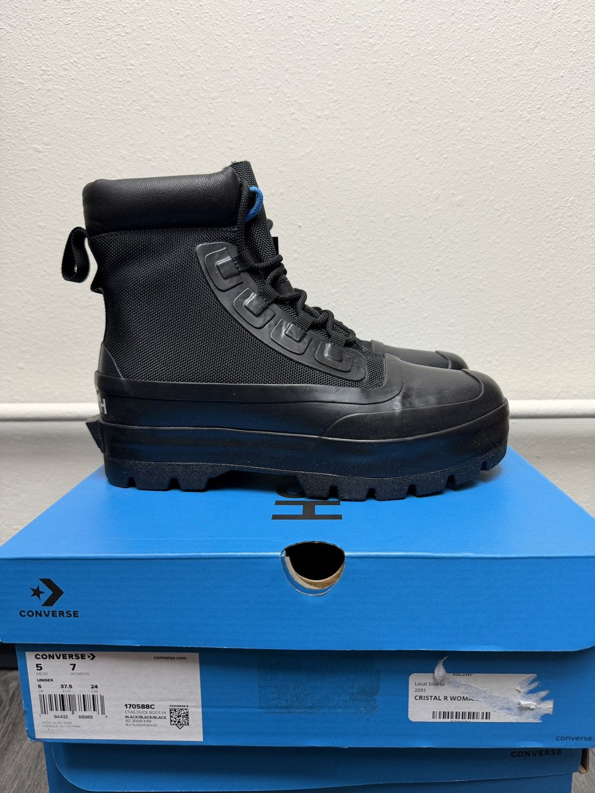 Ambush Design × Converse Converse x Ambush CTAS Duck Boot Black Canvas Womens Size US 7 / IT 37 - 1 Thumbnail