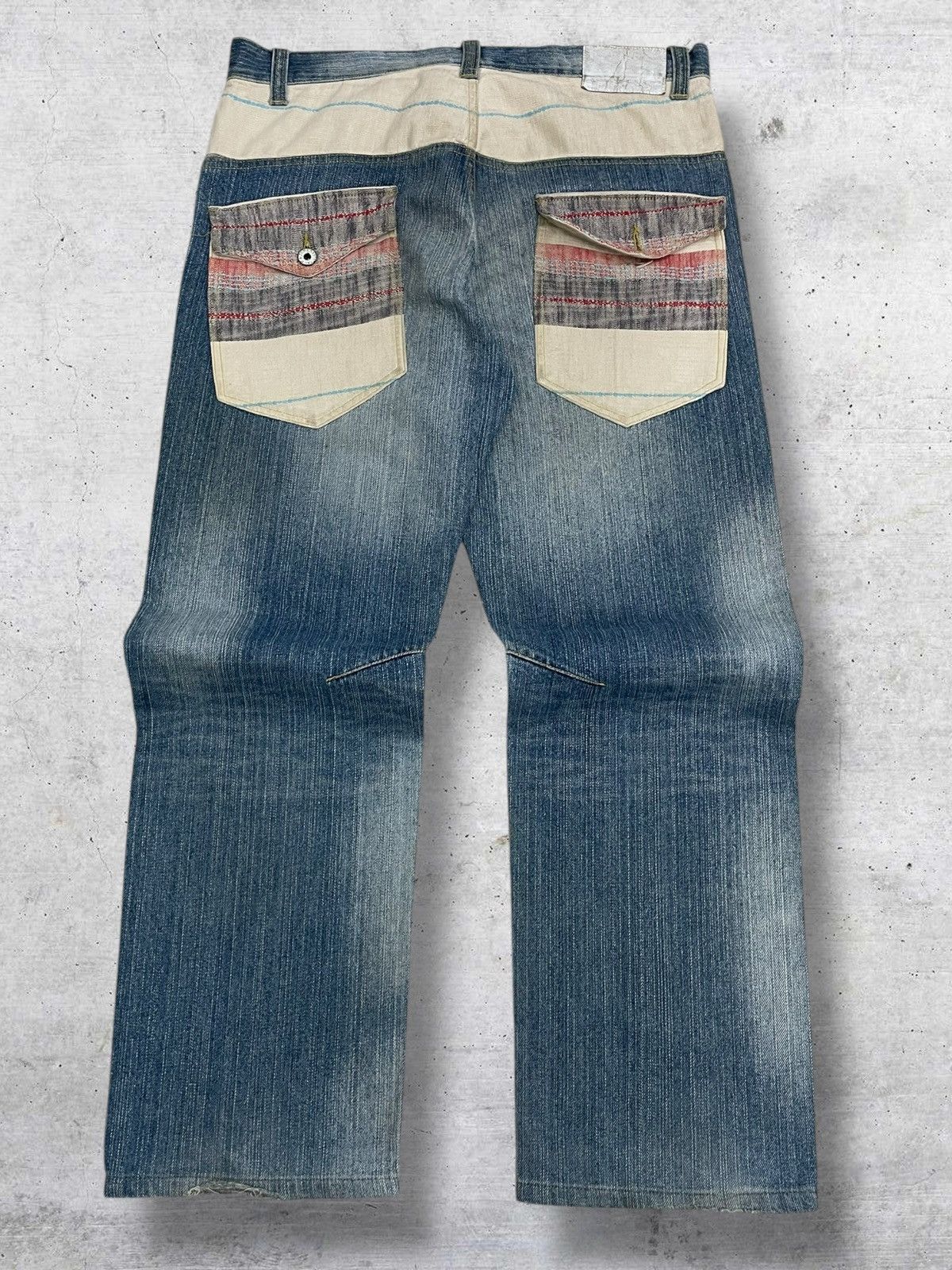 PPFM VINTAGE JAPAN DISTRESS PATCHWORK ARSTHETIC GRUNGE SAF DENIM Size US 33 - 8 Thumbnail