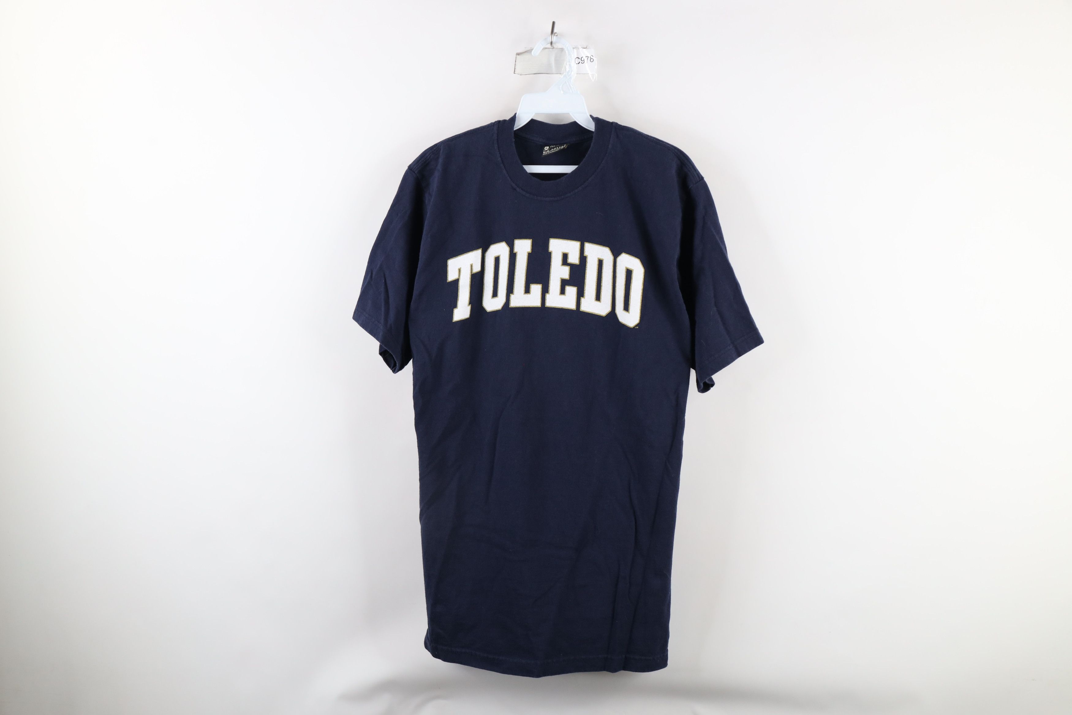 Vintage Vintage 90s Spell Out University of Toledo T-Shirt Navy Blue Size US M / EU 48-50 / 2 - 1 Thumbnail