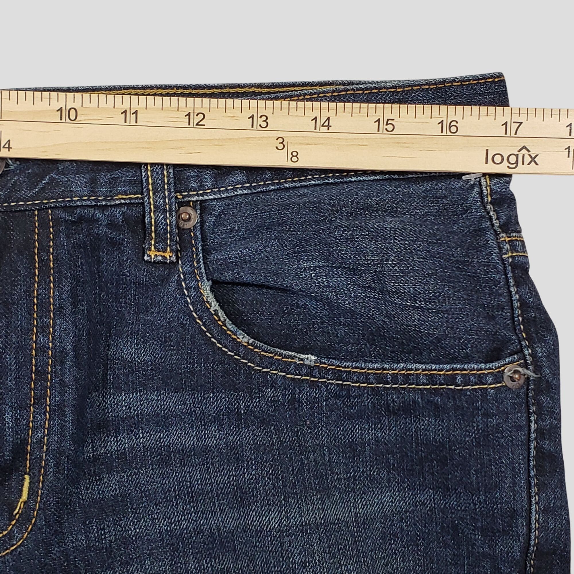 Aeropostale Aeropostale Mens Distressed Straight Leg Dark Wash Denim Jea Size US 34 / EU 50 - 4 Thumbnail