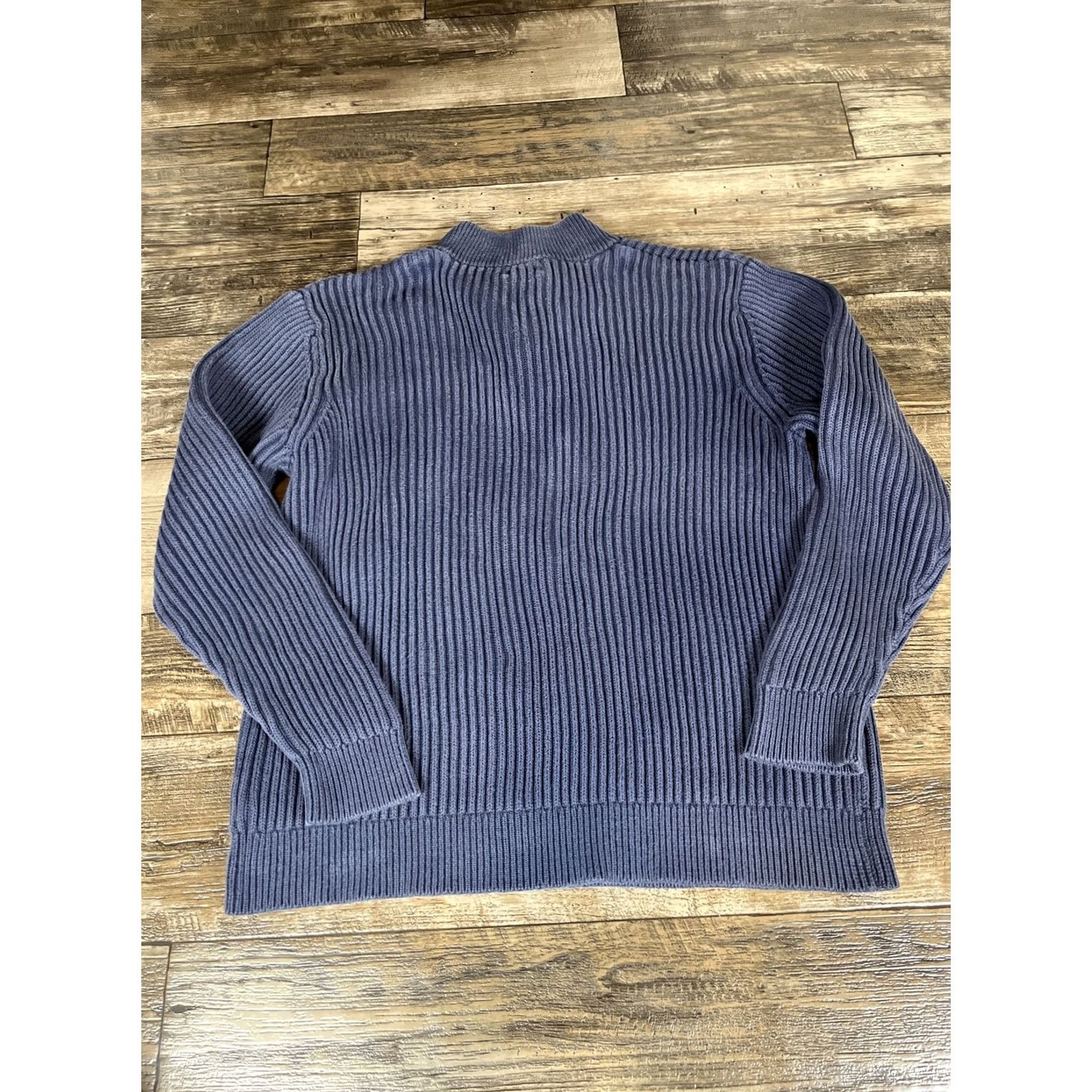 Vintage LL BEAN Ribbed Henley Sweater XXL Blue Chunky Knit Fisherman 90s USA Mens Knit Shirt Sweater Size US XXL / EU 58 / 5 - 5 Thumbnail