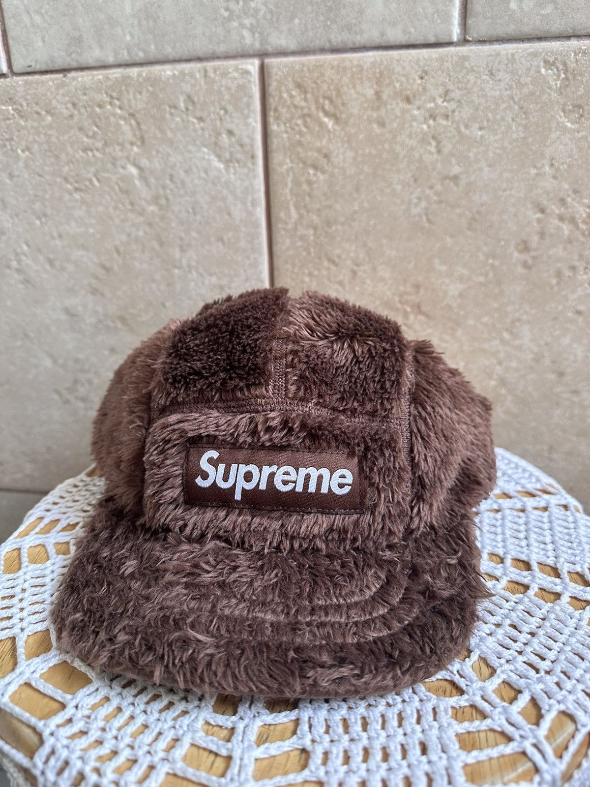 帽子 Supreme Fuzzy Camp Cap brown Supreme Fuzzy Camp Cap (FW24) - $54