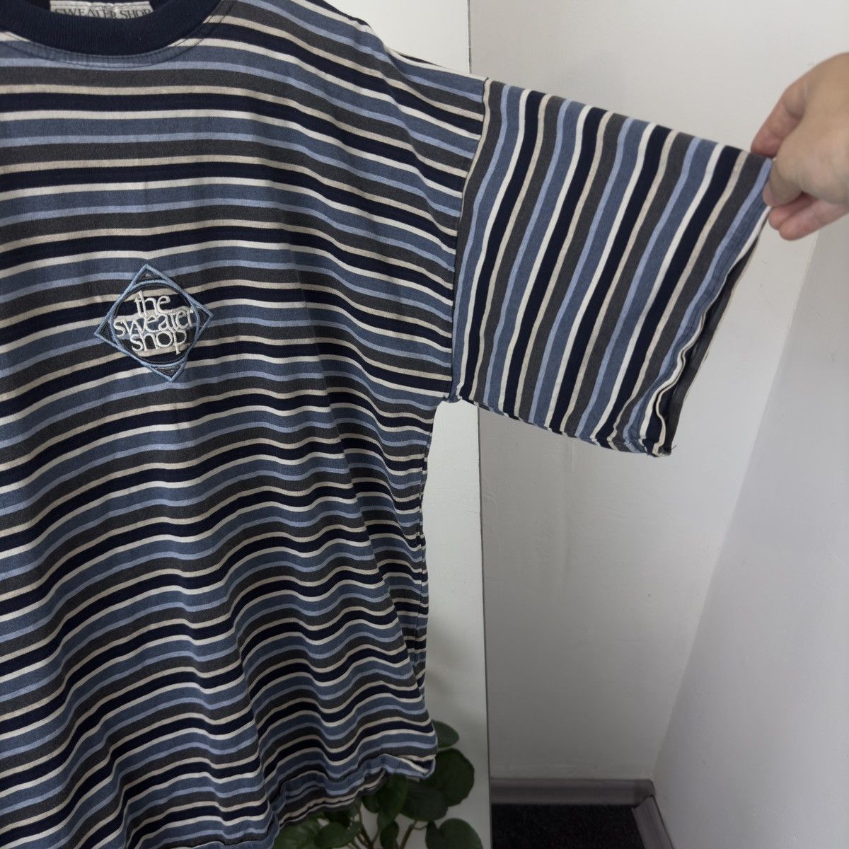 Vintage Made in UK 90s T-shirt Boxy Fit Oversized Striped Size US L / EU 52-54 / 3 - 5 Thumbnail