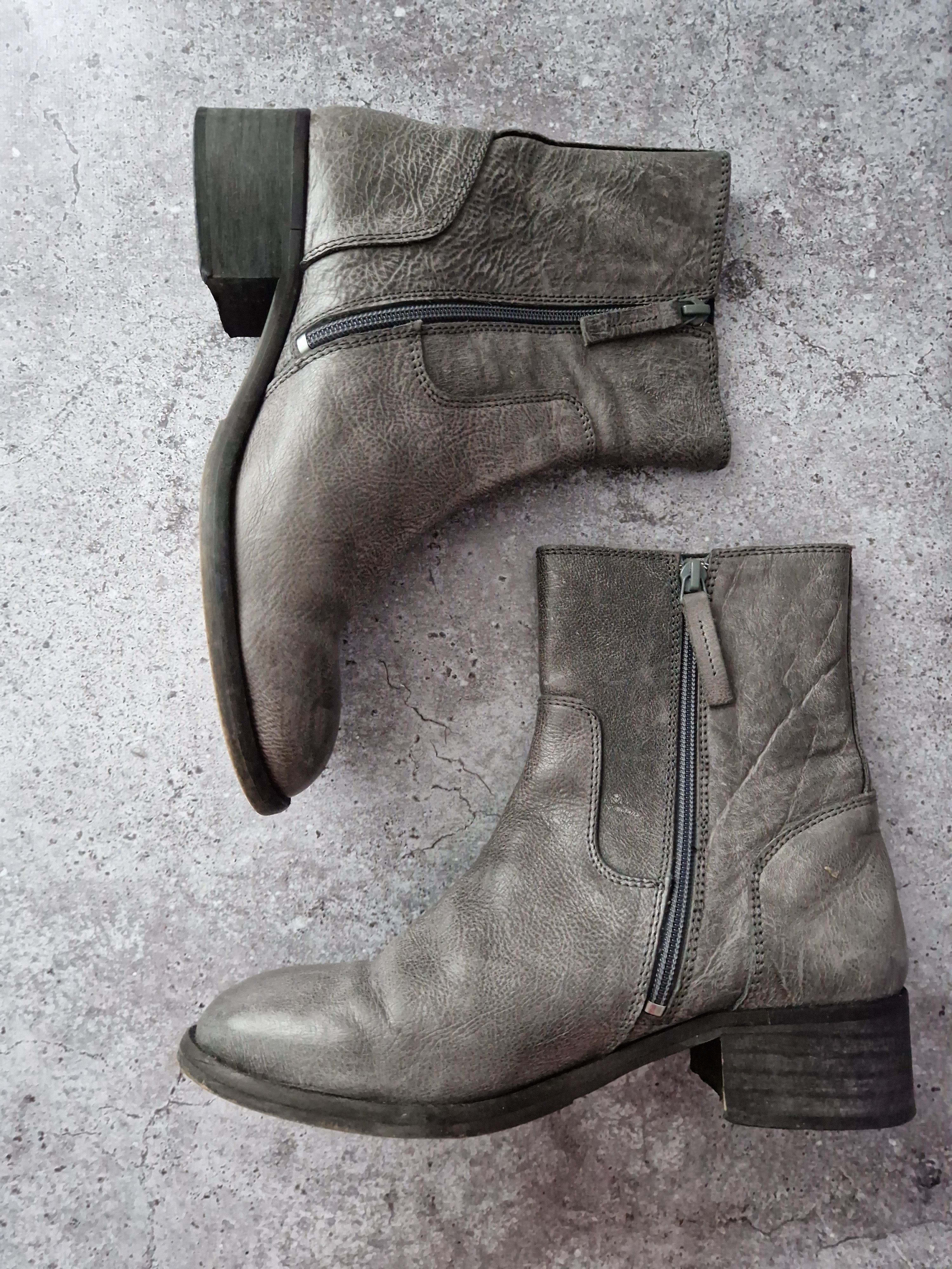 Vintage Real leather grey gaudi faded hi boots Size US 6 / IT 36 - 3 Thumbnail