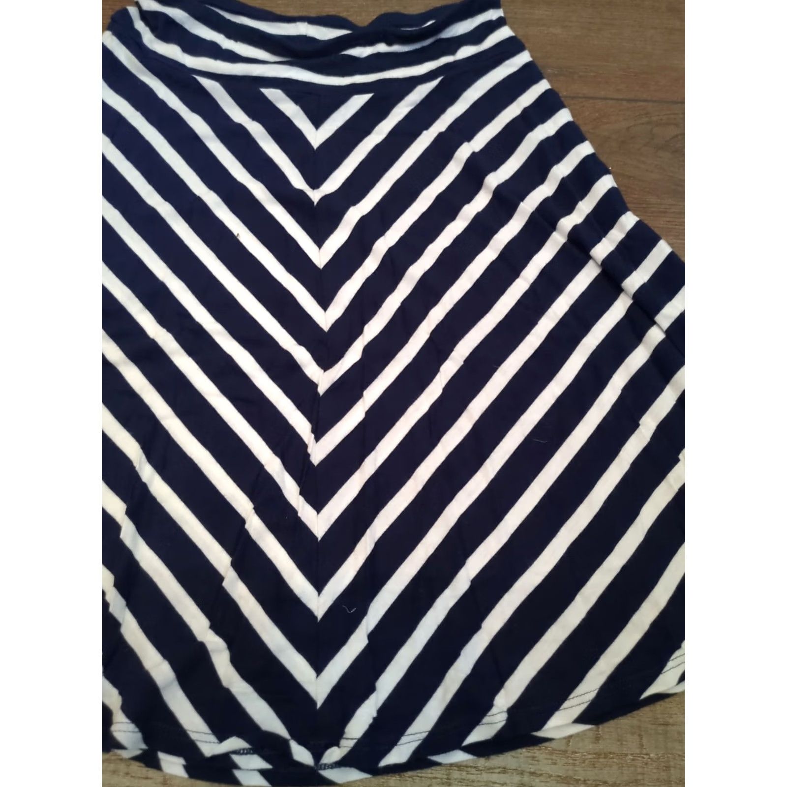 Ralph Lauren VINTAGE? No — Lauren Ralph Lauren Skirt Womens XS Blue White Striped A-Line Knee Length Stretch Casual Size 26" / US 2 / IT 38 - 2 Thumbnail