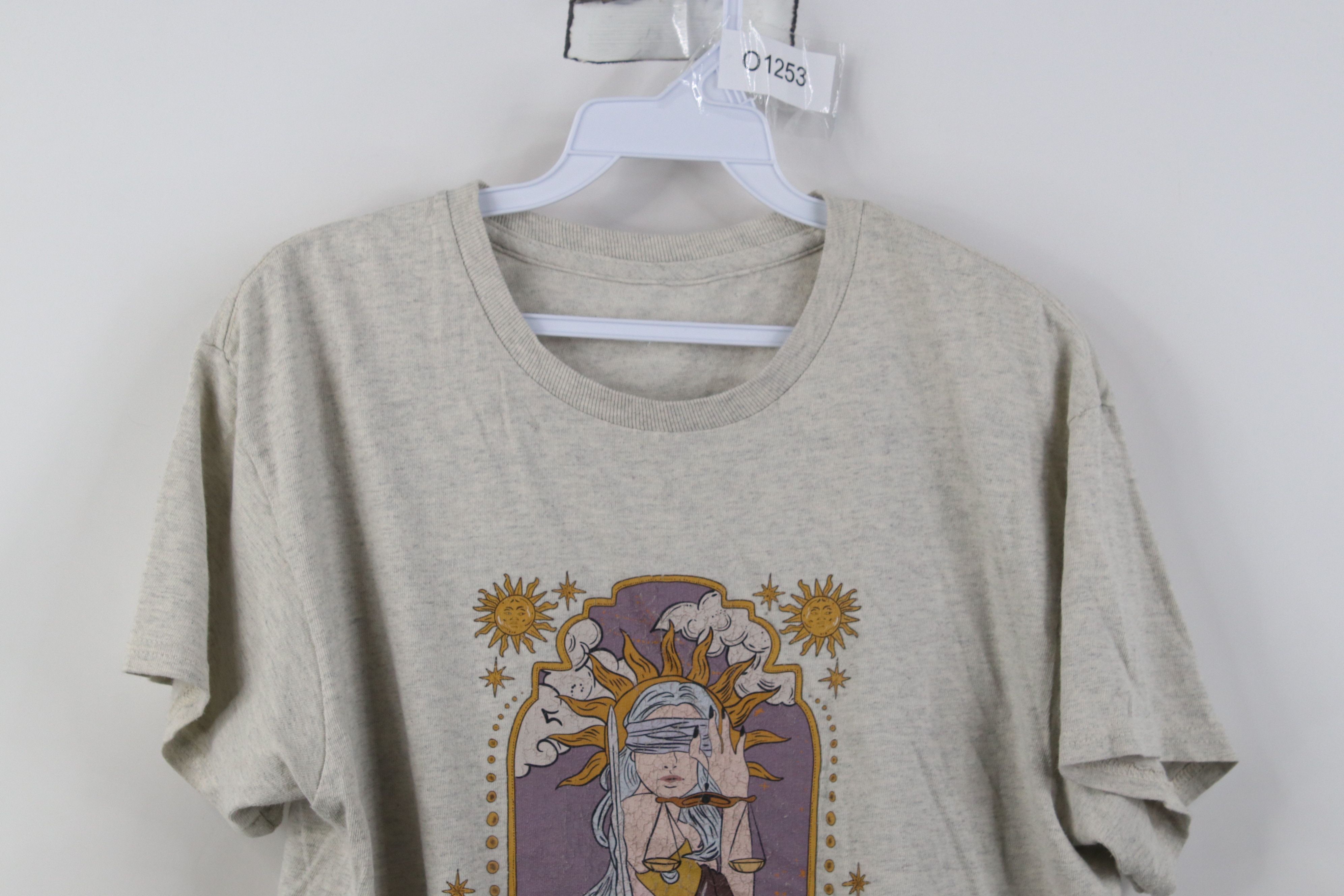 Vintage Vintage 90s Y2K Streetwear Libra Astrology T-Shirt Gray Size M / US 6-8 / IT 42-44 - 2 Thumbnail