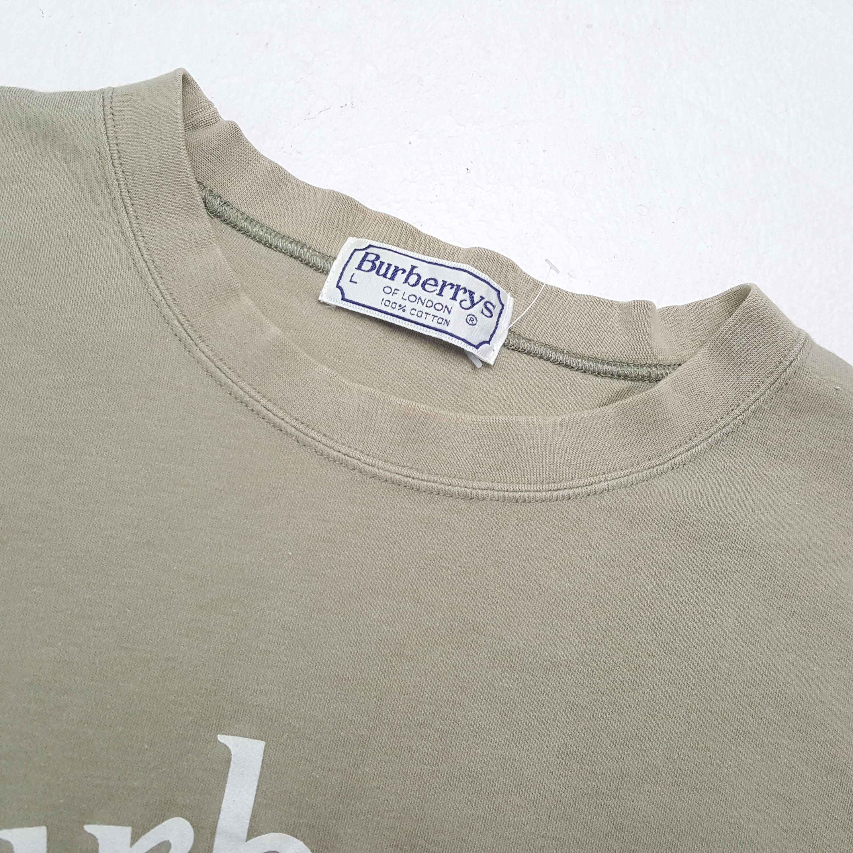 Burberry × Vintage BURBERRYS Fashion Brand Logo Spellout Design Tshirt Size US L / EU 52-54 / 3 - 6 Thumbnail