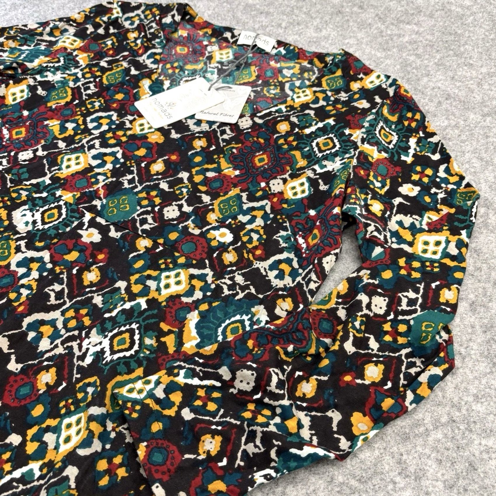 Vintage Nomads Karensa Printed Tunic 16 Women’s Multi Notched Neck Long Sleeve Casual Travel Party/Cocktail BNWT Mens? Size XXL / US 16-18 / IT 52-54 - 3 Thumbnail