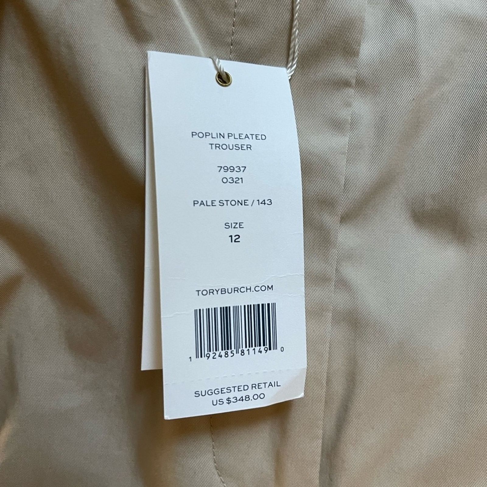 Tory Burch Poplin Pleated Trousers NWT Size:12