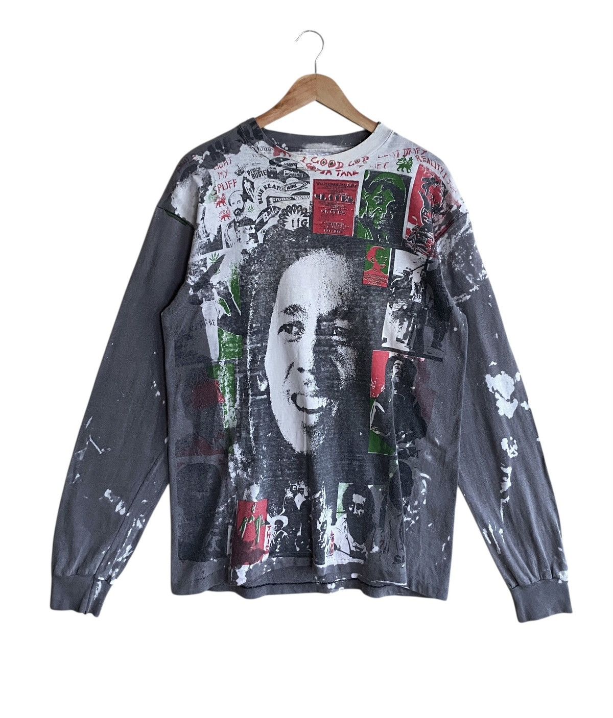 Band Tees Rare Vintage Bob Marley Mosquitohead Acid Wash T-shirt 1990s Size US L / EU 52-54 / 3 - 1 Thumbnail