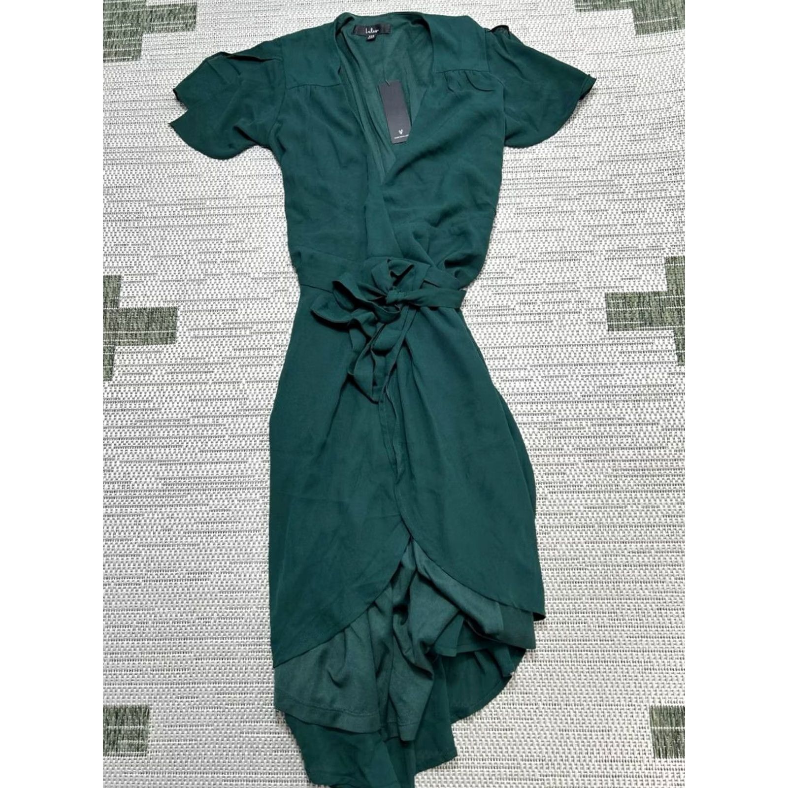 Lulus Lulus Rise To The Occasion Emerald Midi Wrap Dress Womens XXS Green Surplice New Size XXS / US 00 / IT 34 - 2 Thumbnail