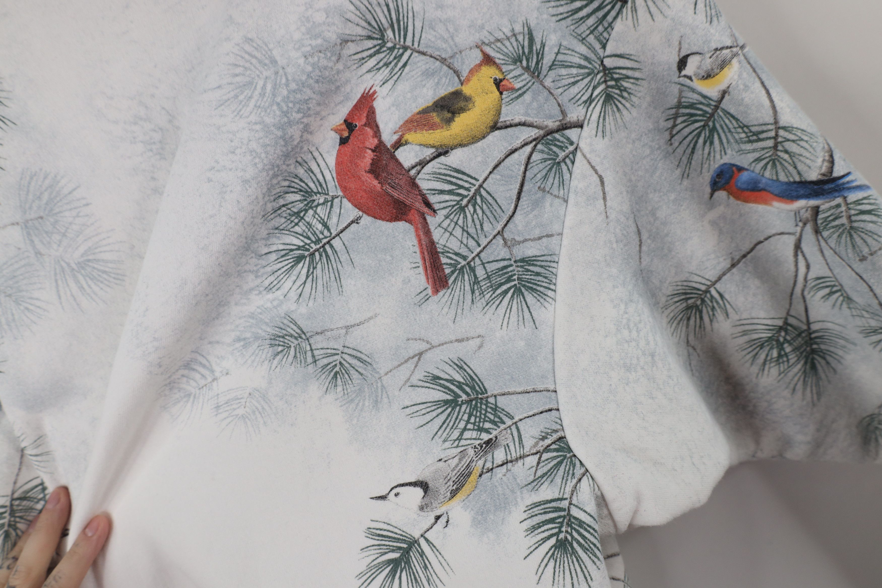 Vintage Vintage 90s Christmas All Over Print Cardigan Sweatshirt Size L / US 10 / IT 46 - 13 Thumbnail