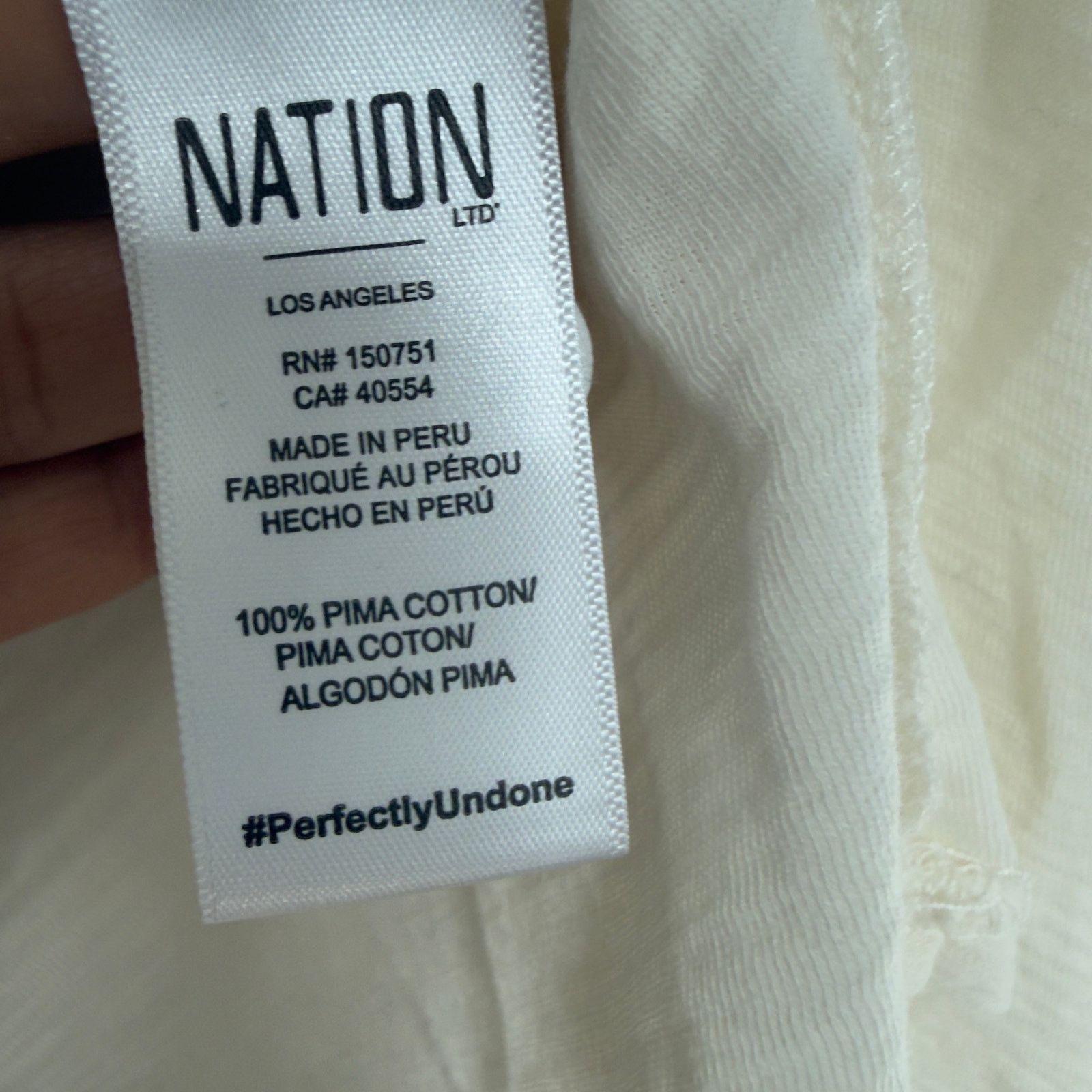 Nation LTD Nation LTD Puff Sleeve V-Neck Long Sleeve Top Cream Size S Size S / US 4 / IT 40 - 5 Thumbnail