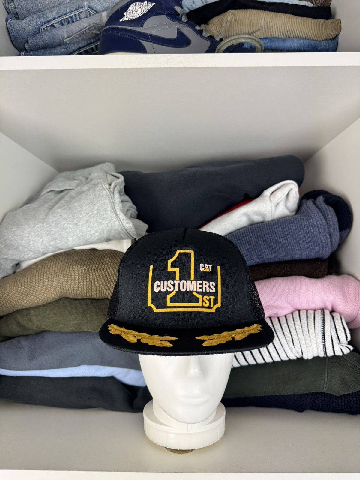 Caterpillar Vintage Caterpillar CAT Customers 1st King Cap Trucker Hat Size ONE SIZE - 1 Thumbnail