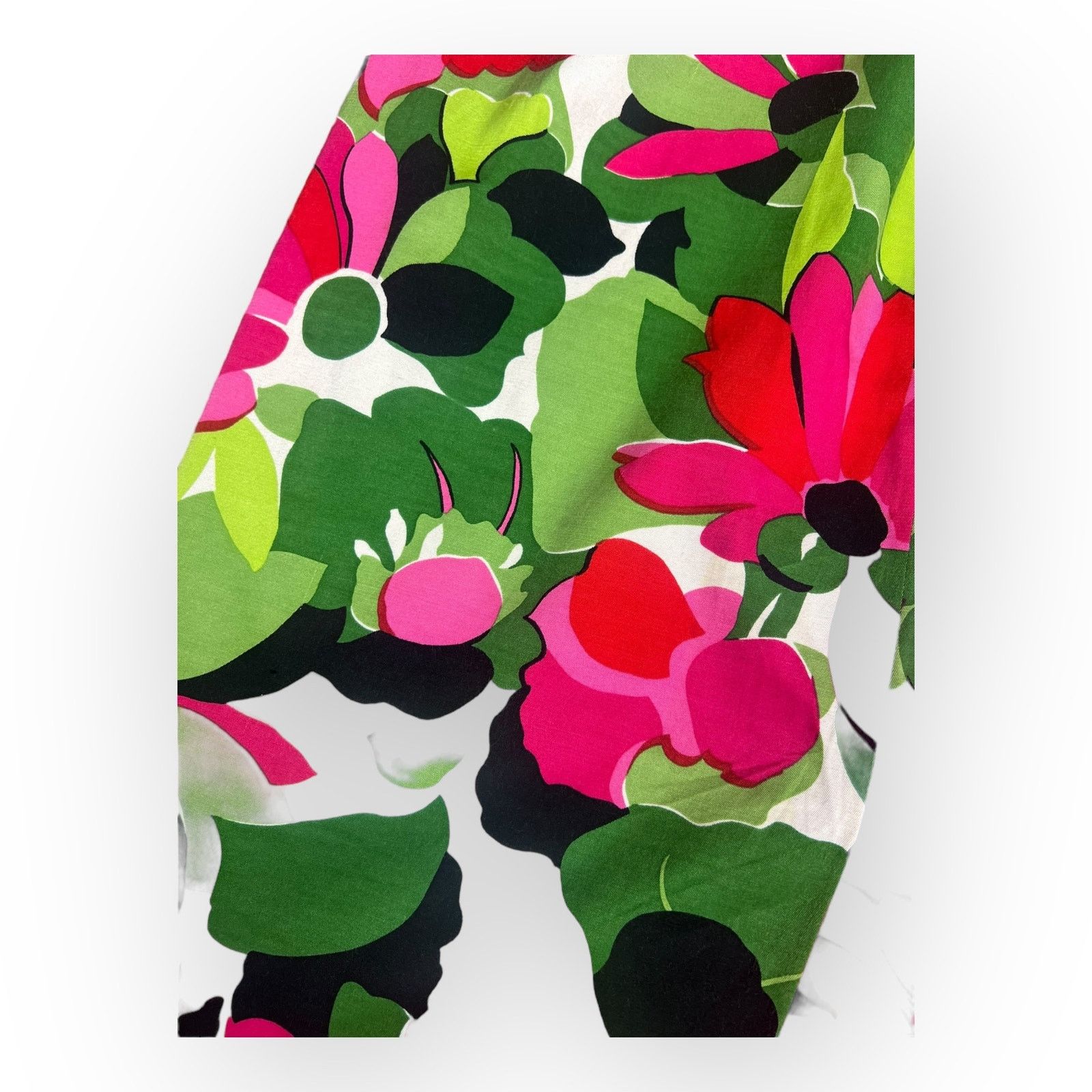 Vintage Talbots Vintage Pink Green Floral Silk Straight Skirt - 90s Size 32" / US 10 / IT 46 - 7 Thumbnail