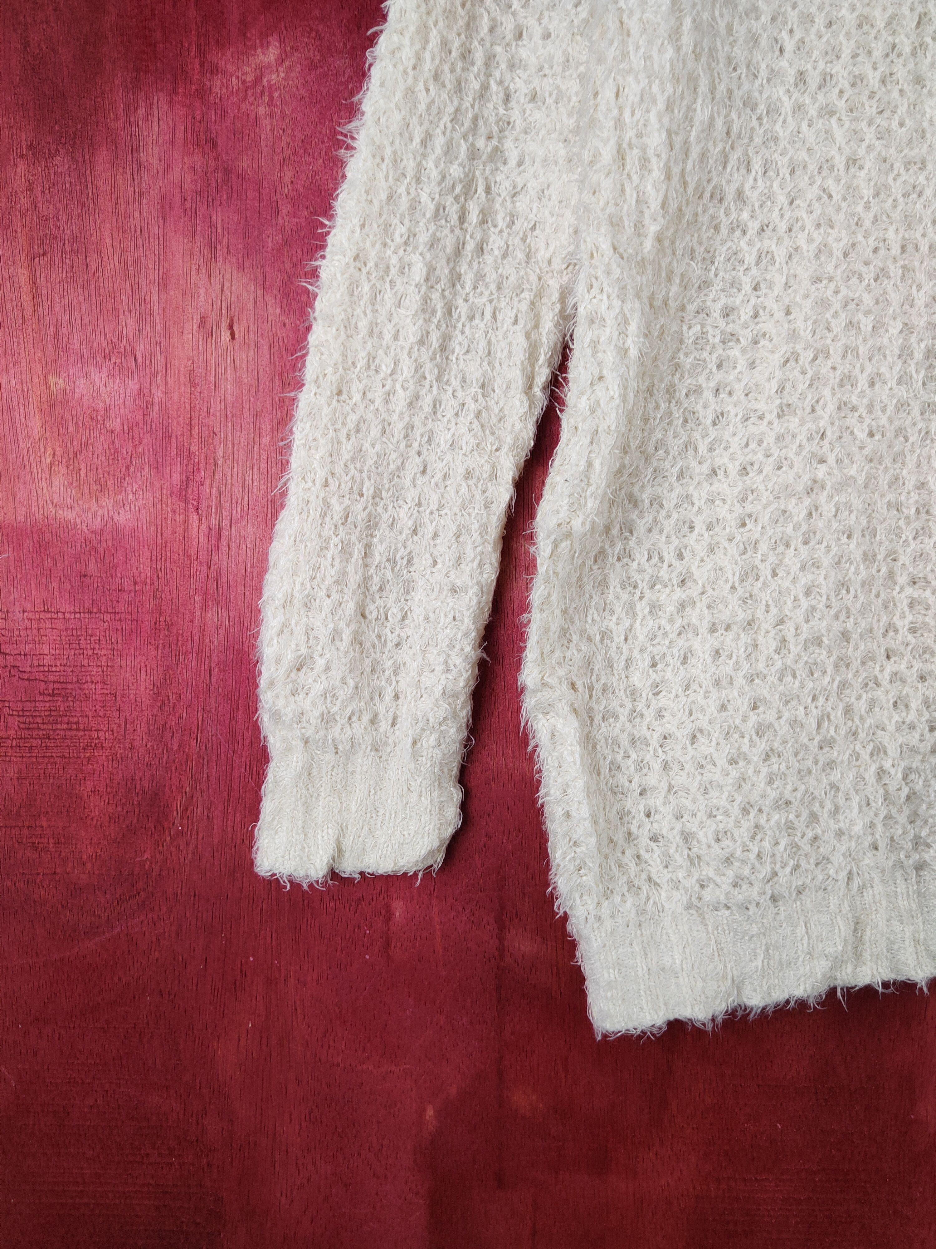 GU × Japanese Brand GU Cream Shag Shaggy Fur Mohair Knitwear #S2091 Size M / US 6-8 / IT 42-44 - 4 Thumbnail