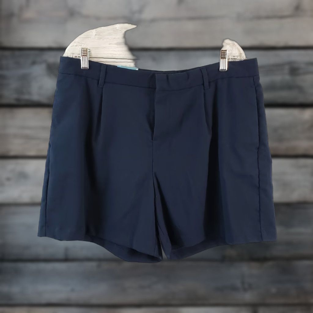 Old Navy Old Navy Womens Tailored Shorts Sz 14 Blue High Rise Pleated Front Size 36" / US 14 / IT 50 - 1 Thumbnail