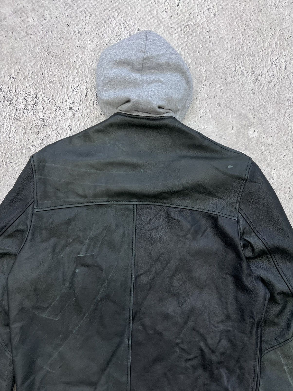 Vintage Vintage 90's 14thaddiction style Leather hood Jacket Size US M / EU 48-50 / 2 - 10 Thumbnail