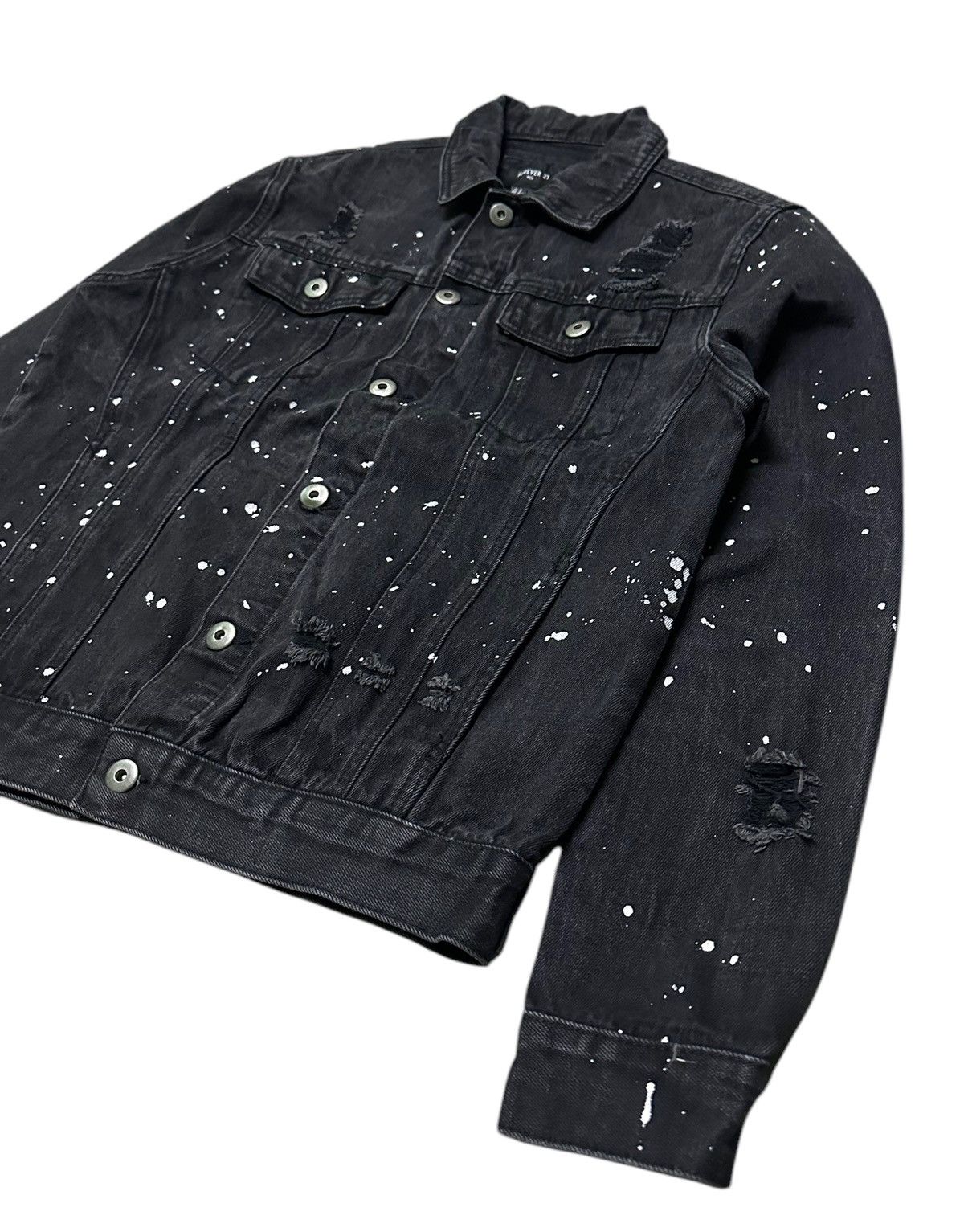 Forever 21 Forever 21 men distressed style paints denim jacket Size US S / EU 44-46 / 1 - 4 Thumbnail